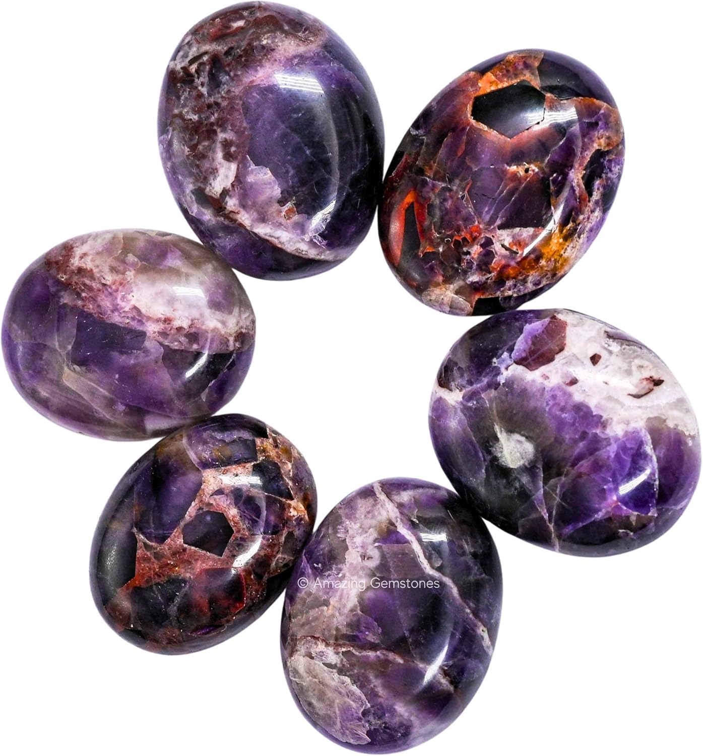 Dreamy Amethyst Crystals and Healing Stones - Large Palm Stone Crystals Piedra - Crystal for Good Luck, Positive Energy, Meditation - Unique Stocking Stuffers and Birthday Gifts for Women, Men