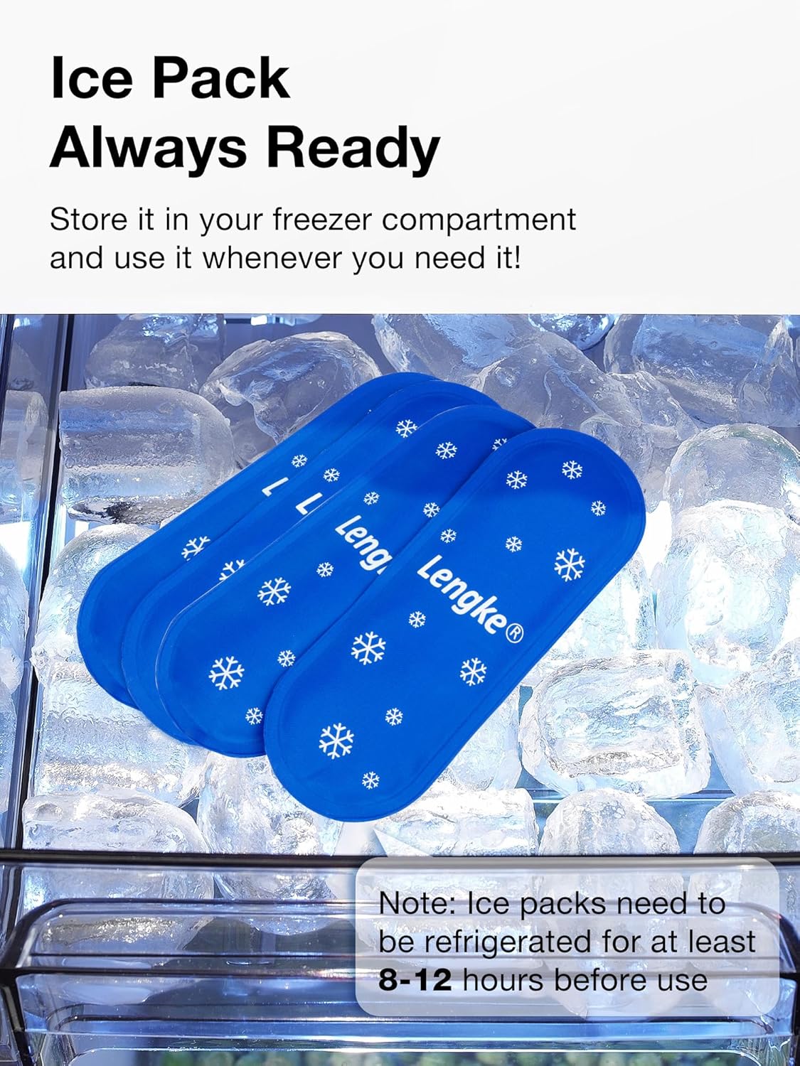 Leng Ke TSA Approved Ice Packs 4 pcs, Upgraded Reusable Ice Packs for Insulin Cooler Travel Case