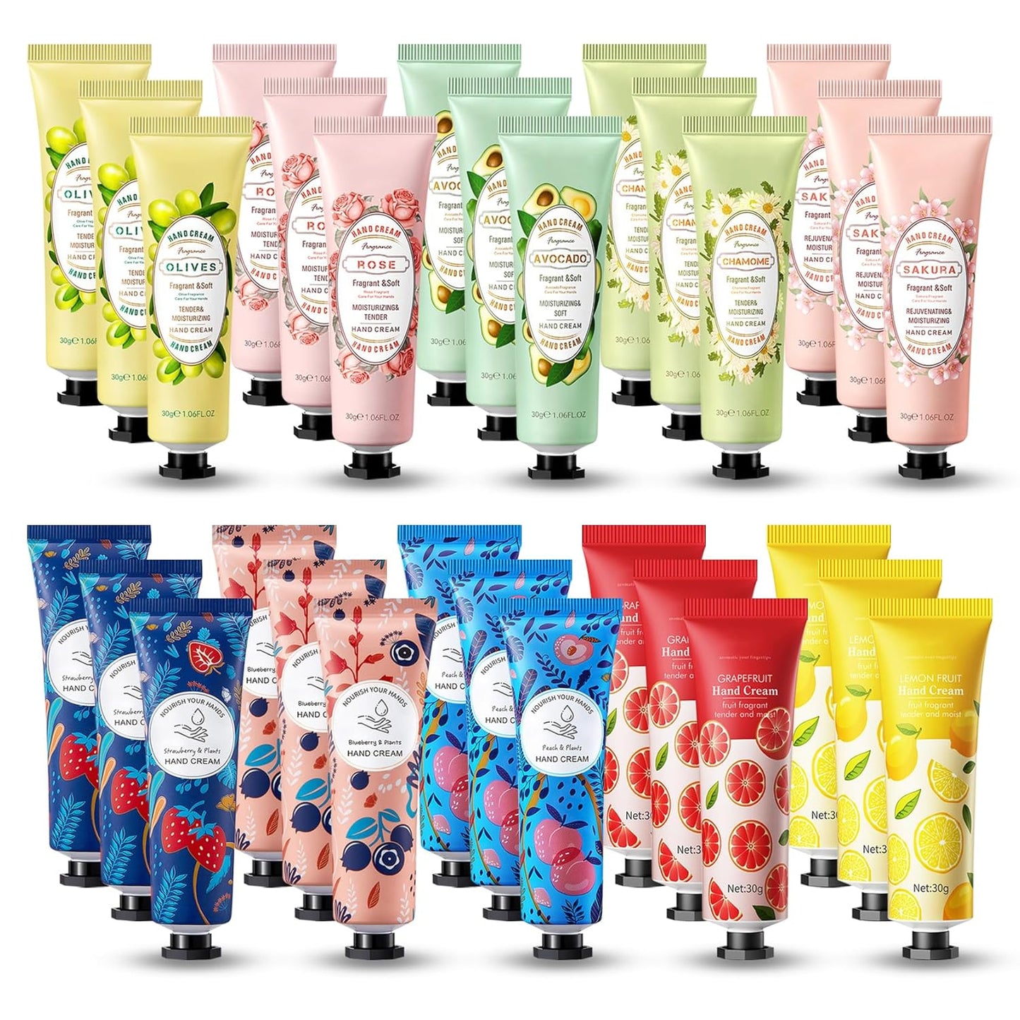 30 Pack Hand Cream Set,Moisturizing Mini Hand Lotion,Travel Size Hand Cream for Women,Bulk Hand Lotions for Dry Cracked Hands,Hydrating Moisturizer for Birthday Gifts and Christmas Gifts