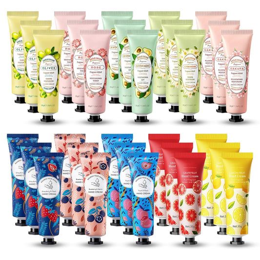 30 Pack Hand Cream Set,Moisturizing Mini Hand Lotion,Travel Size Hand Cream for Women,Bulk Hand Lotions for Dry Cracked Hands,Hydrating Moisturizer for Birthday Gifts and Christmas Gifts