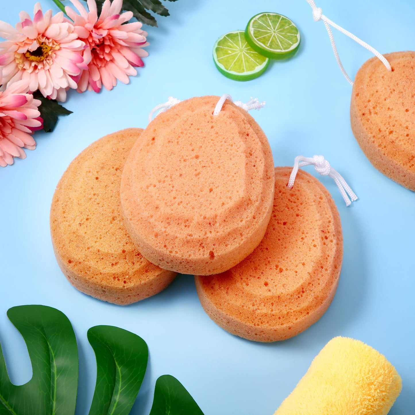 4 Pieces Soft Bath Sponge Exfoliating Shower Foam Body Sponge Exfoliating Soothing Sponge for Bathroom Supply