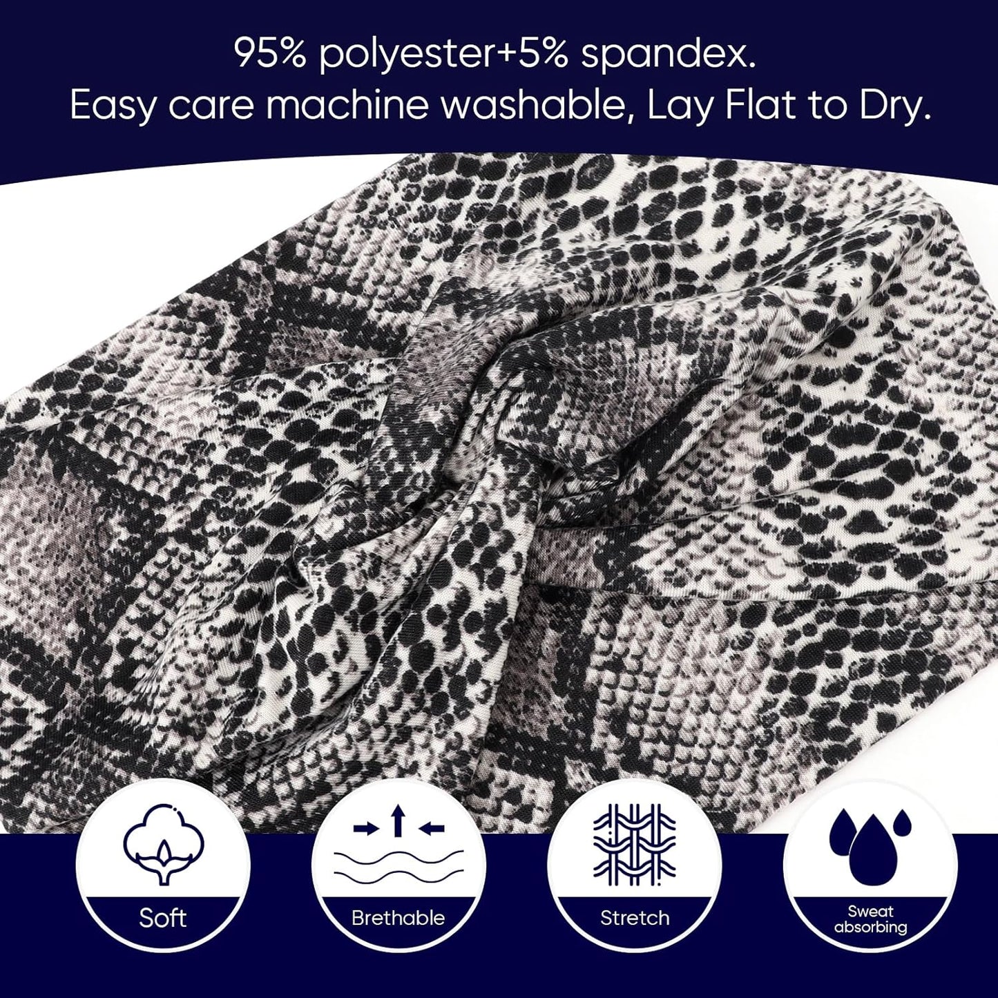 DRESHOW 8 Pack Headbands for Women Yoga Knotted Headbands Elastic Criss Cross Hair Accessories Sports Head Wrap Non Slip