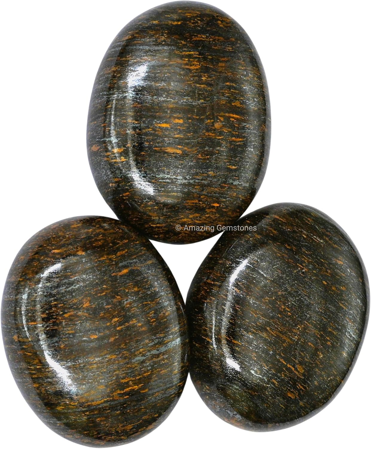 Amazing Gemstone Bronzite Crystals and Healing Stones - Large Palm Stone Crystals Piedra - Crystal for Good Luck, Balanced Positive Energy, Meditation - Unique Stocking Stuffers Gifts for Women, Men