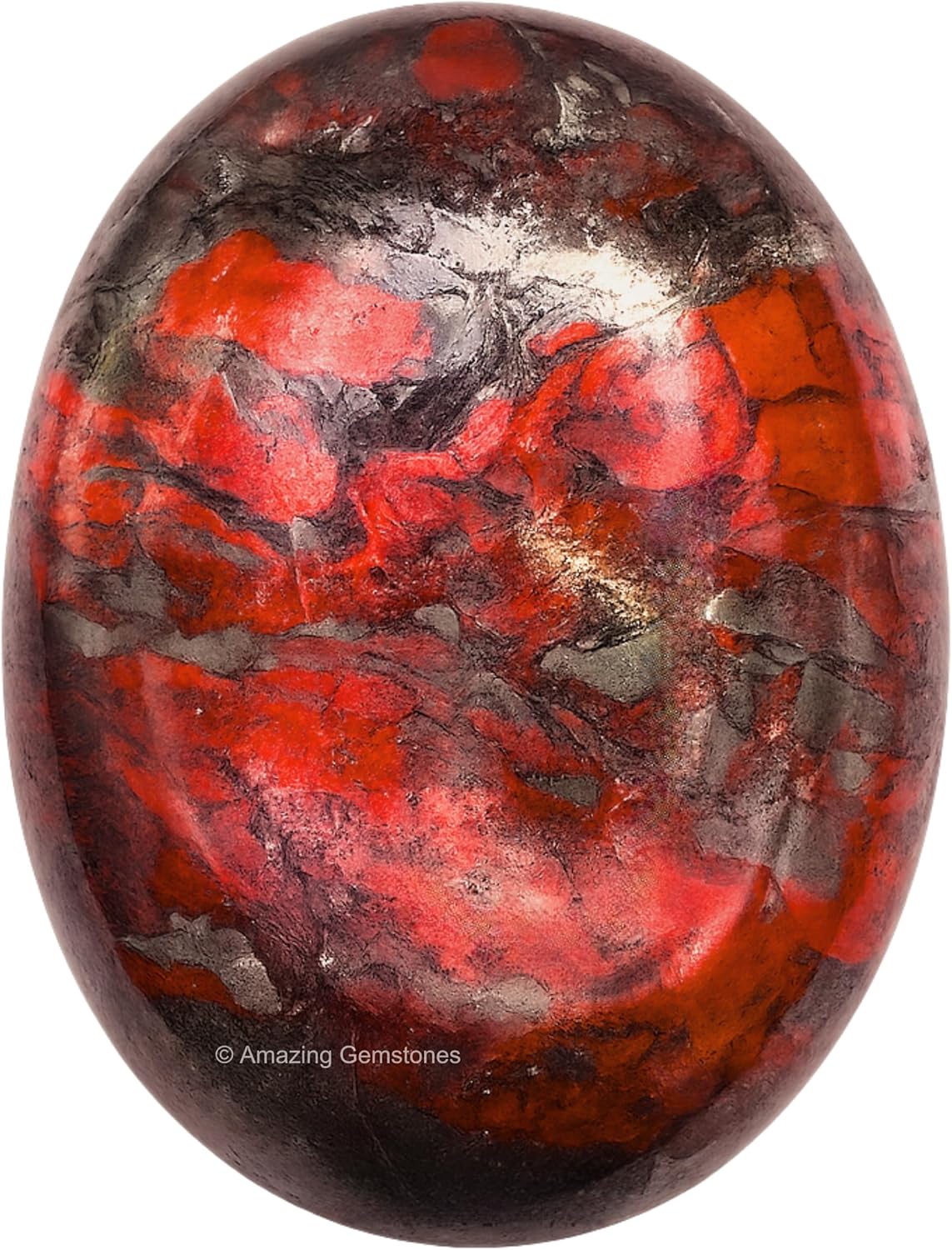 Amazing Gemstone Red Jasper Hematite Crystals and Healing Stones - Large Palm Stone Crystals Piedra - Crystal for Good Luck, Positive Energy, Meditation - Unique Stocking Stuffers Birthday Gifts
