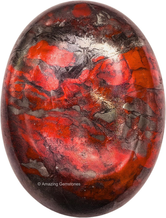 Amazing Gemstone Red Jasper Hematite Crystals and Healing Stones - Large Palm Stone Crystals Piedra - Crystal for Good Luck, Positive Energy, Meditation - Unique Stocking Stuffers Birthday Gifts