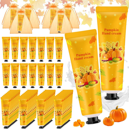48 Sets Pumpkin Hand Cream Gifts Bulk Fall Thanksgiving Hand Cream Travel Size Lotion Bulk Fall Thanksgiving Party Supplies Favors Pumpkin Holiday Birthday Wedding for Guest