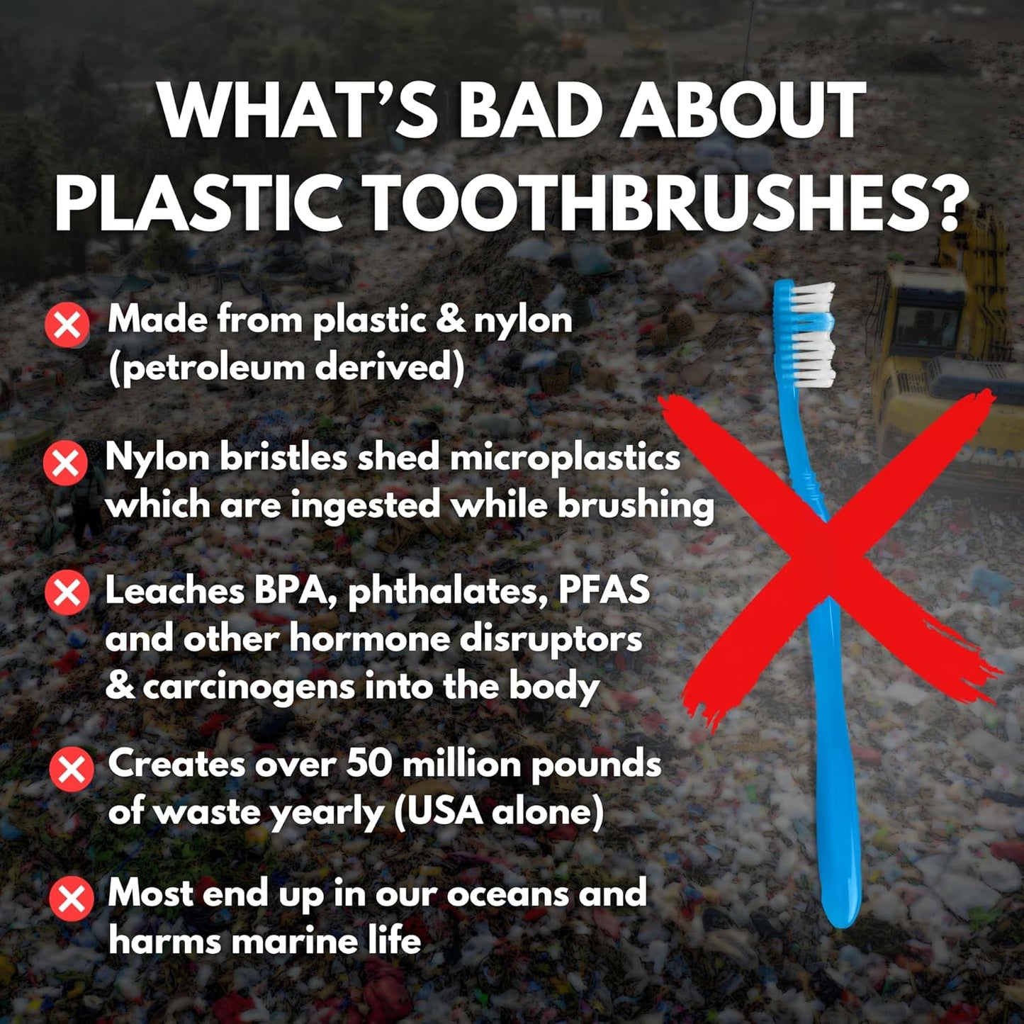 PRIMALS Boar Bristle & Bamboo Toothbrush (4-Pack) - Premium Boar Bristles - Fully Biodegradable - Plastic & Nylon Free - Quick Dry Design