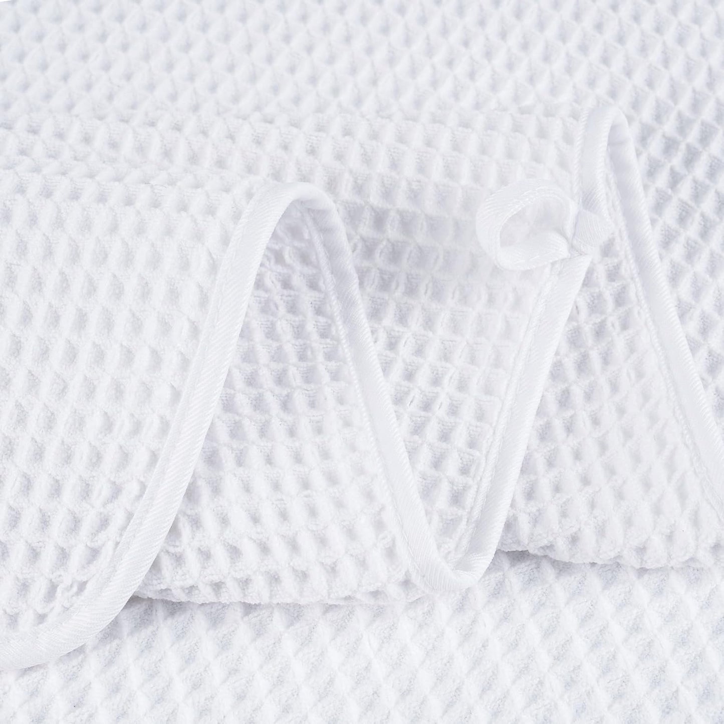 POLYTE Oversize, 60 x 30 in., Quick Dry Lint Free Microfiber Bath Towel Set, 6 Piece (Waffle Weave)