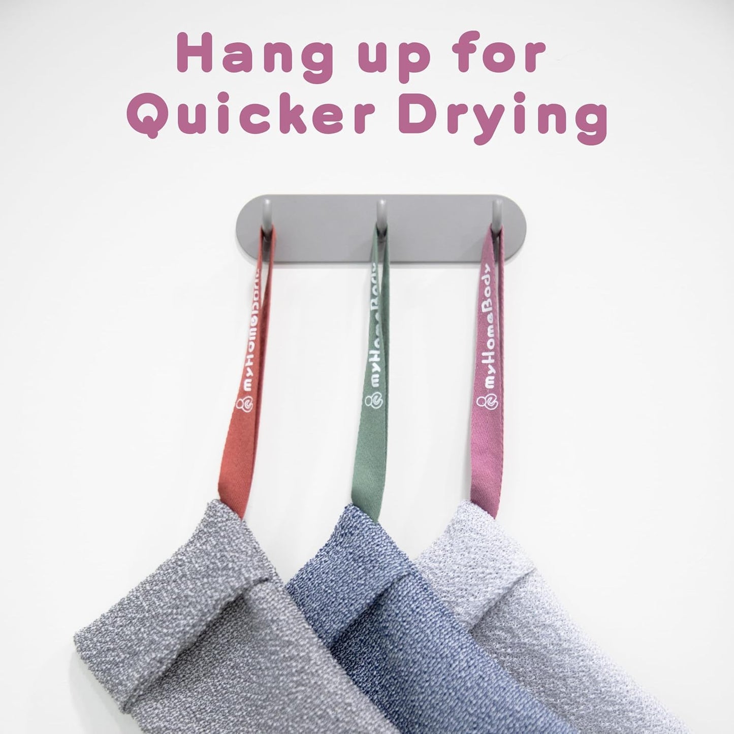 myHomeBody Soap Pocket for Gentle Exfoliating, Lather Mesh Bag, Body Scrubber Exfoliator, Pouch for Shower, Leftover Bits Saver, Light Blue, Gray - 2 Pack