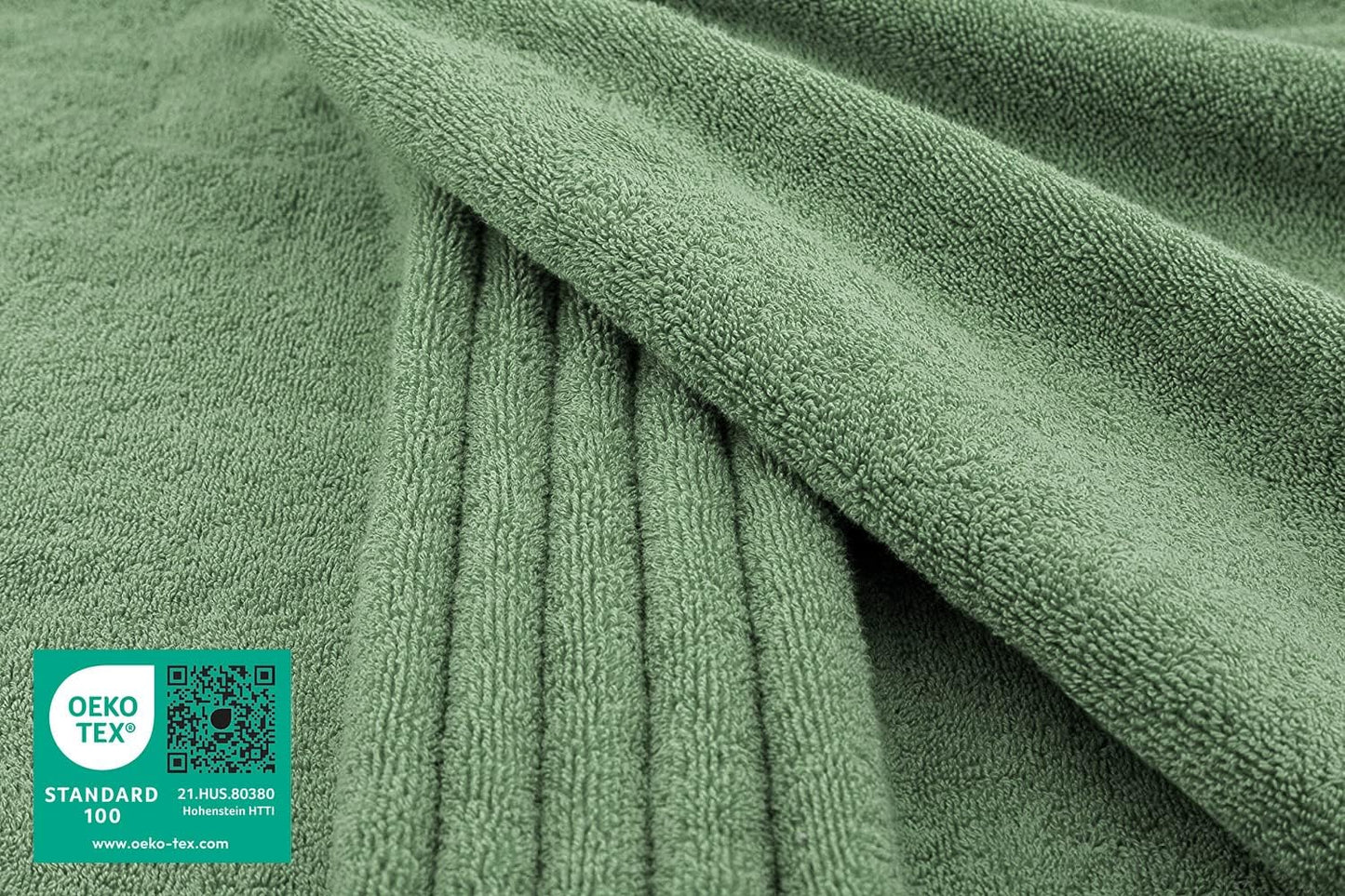 American Soft Linen Oversized Bath Sheet 40x80 Extra Large for Bathroom, 600 GSM 100% Cotton Turkish Jumbo Bathsheet Towels for Adults, Sage Green