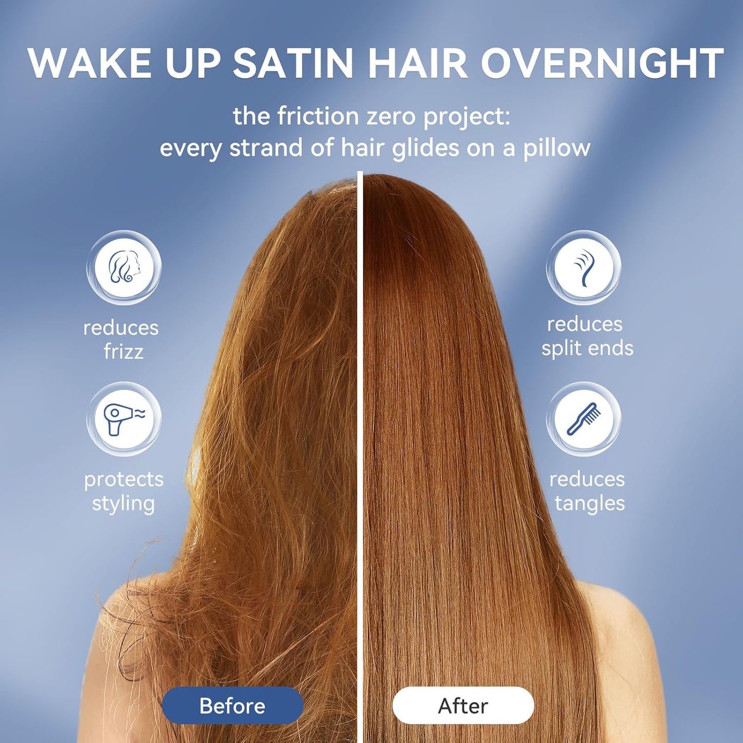 Tyfitb Satin Pillowcase Set for Hair & Skin Care – Cooling, Hypoallergenic, Anti-Frizz, Wrinkle-Free – Soft, Luxurious Pillowcases with Envelope Closure – 2-Pack, Queen Size 20x30, Gift-Ready