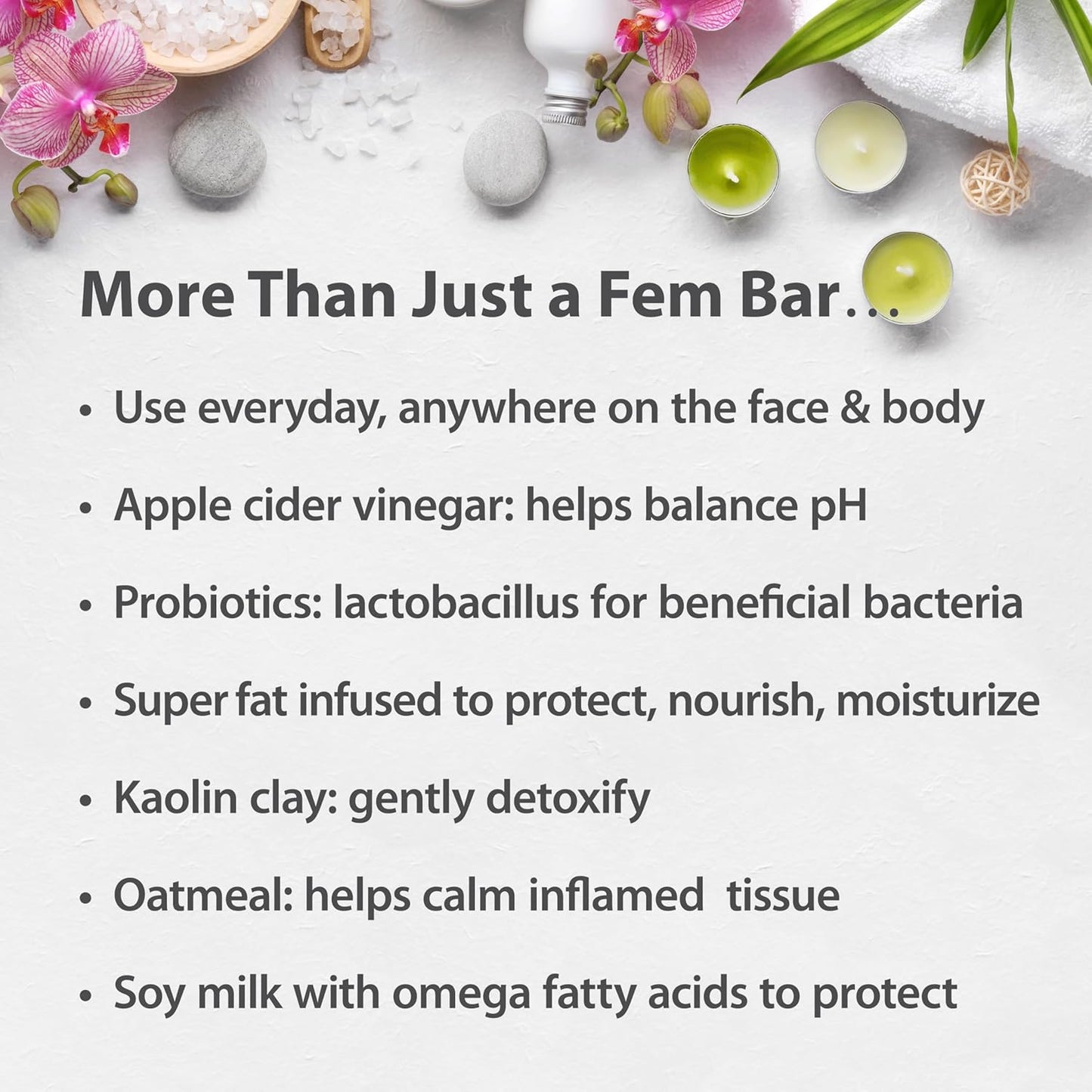 One With Nature Feminine Cleansing Bar, Rose Petal Fresh 3.5oz Bar 3Pack, Dermatologist Tested, Probiotics, Apple Cider Vinegar, Omega Fatty Acids, Oatmeal, Gentle Cleanser for Face, Body