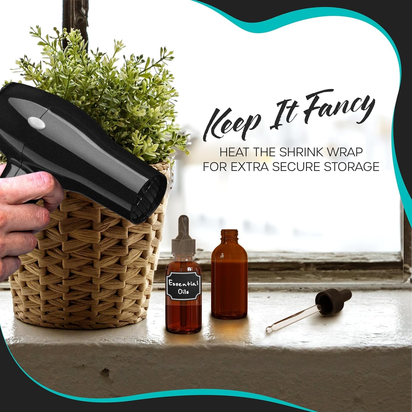 Nevlers 100PK 1oz Amber Glass Dropper Bottles | Leakproof Glass Dropper Bottle 1 Oz Set w/Shrink Wrap, Funnels, Brushes, Labels & Markers | 30ml Liquid Medicine Dispenser & Serum Travel Container Kit