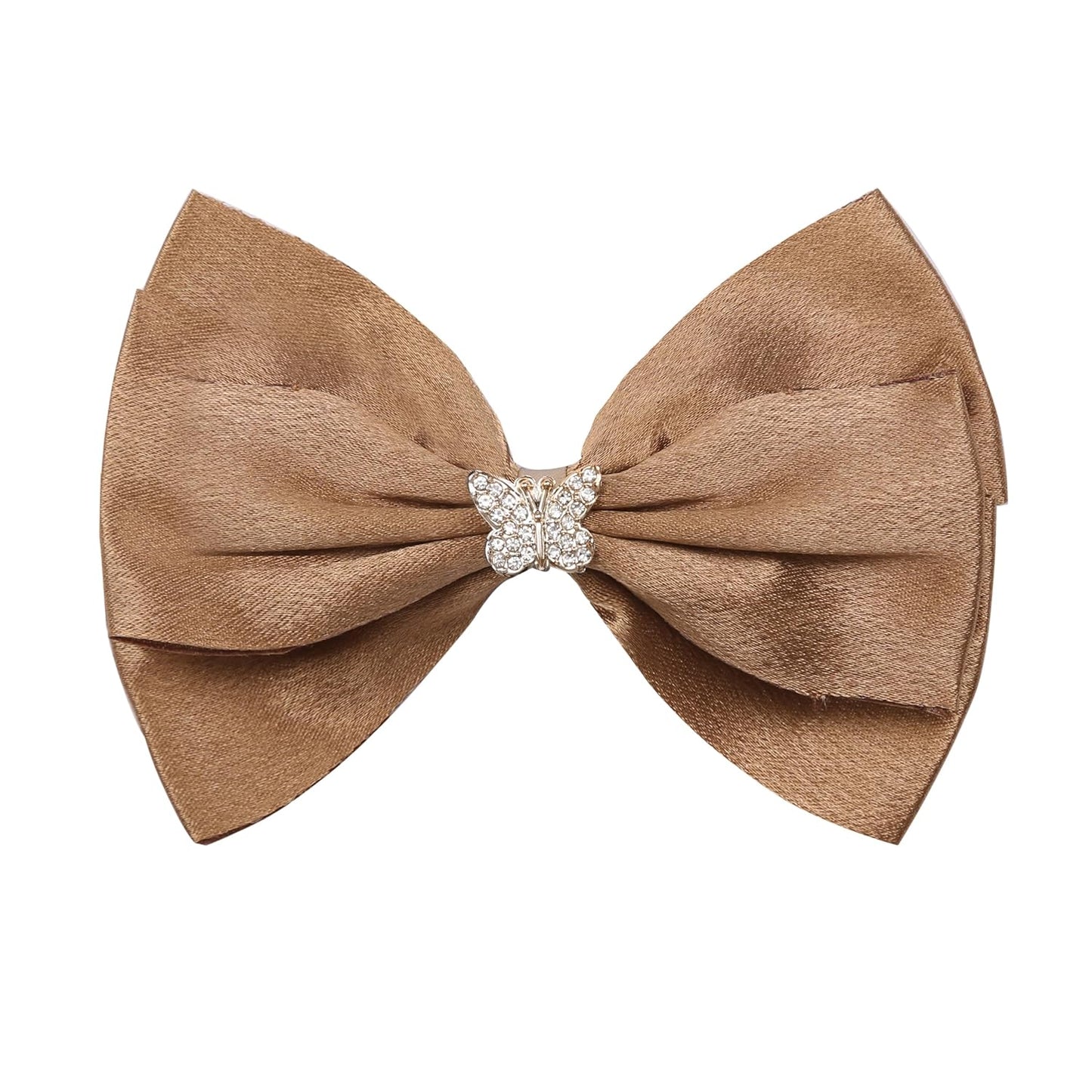 Elegant Hair Bow Set Sweet Styles with Crystal and Pearl Accents Fashion Hair Clips for Girls (Brown/Burgundy/Black)