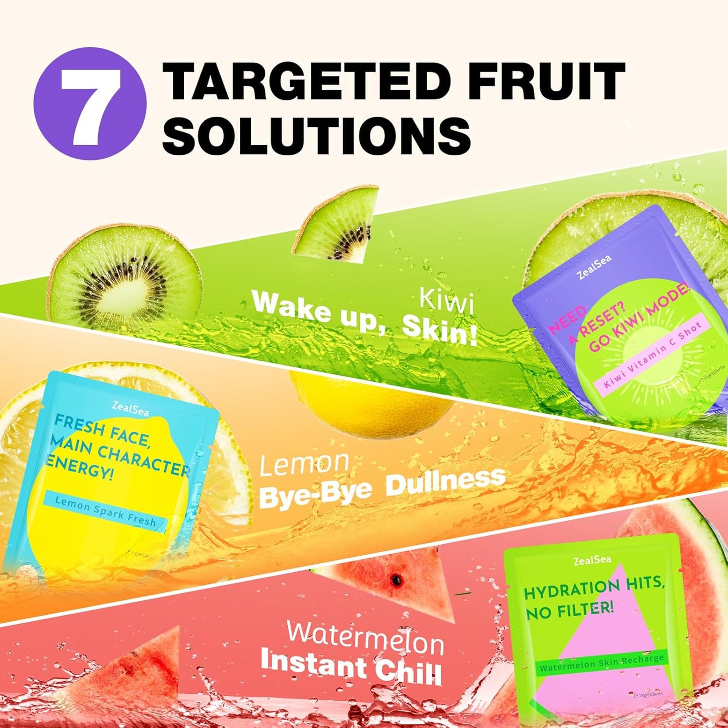 ZealSea Clean Beauty Face Masks Skincare, Minimalism 15 Ingredients Sheet Mask, Dopamine Color Design Facial Mask, Sleepover & Slumber Spa Party Supplies, Women Teen Girl Gifts Trendy Stuff, 14 Pack