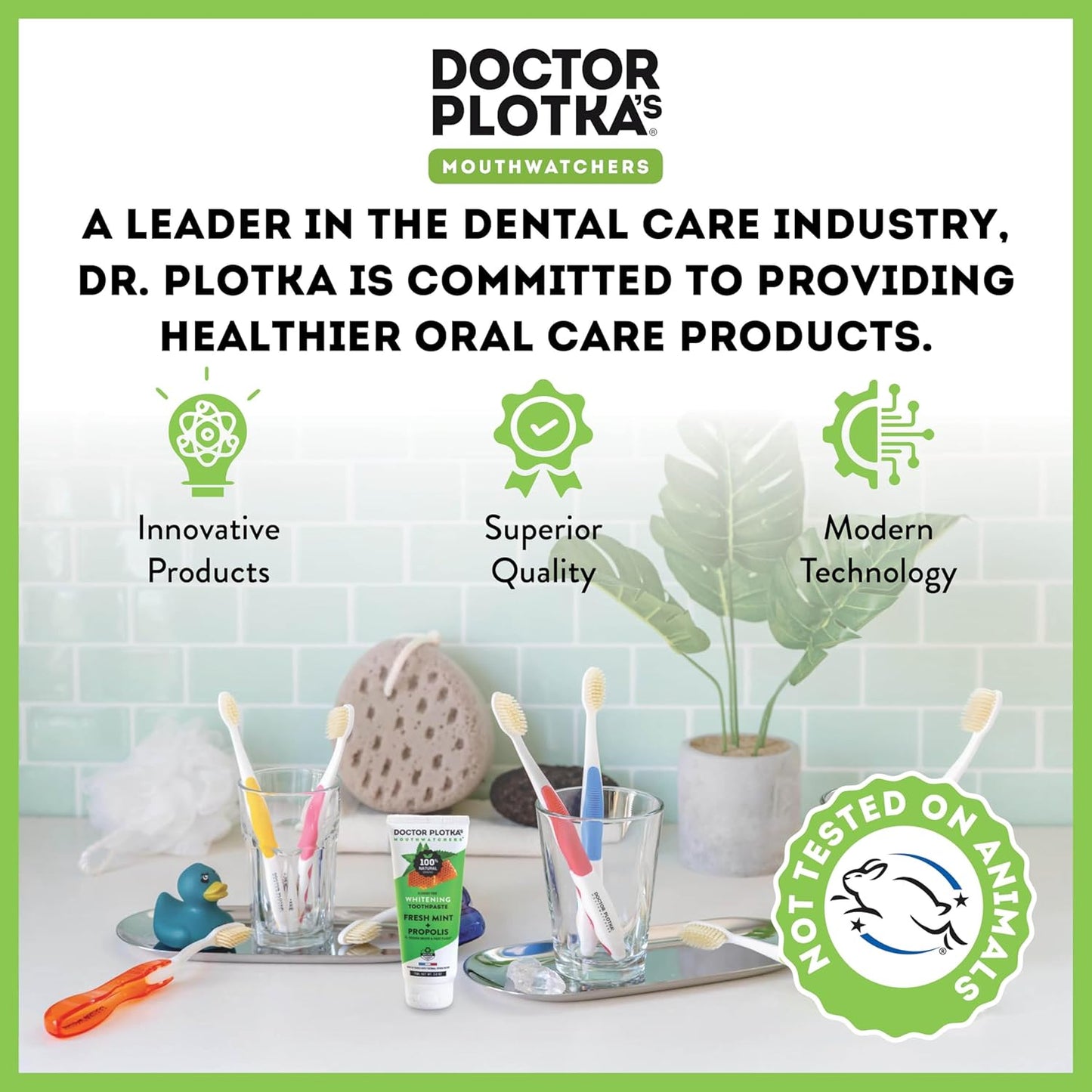 MOUTHWATCHERS Whitening Fluoride Free Naturally Sourced Toothpaste, 2 Tubes, 3 oz Each, for Sensitive Teeth and Gums, Organic, SLS Free, Fresh Mint and Organic Propolis, by Dr. Plotka's