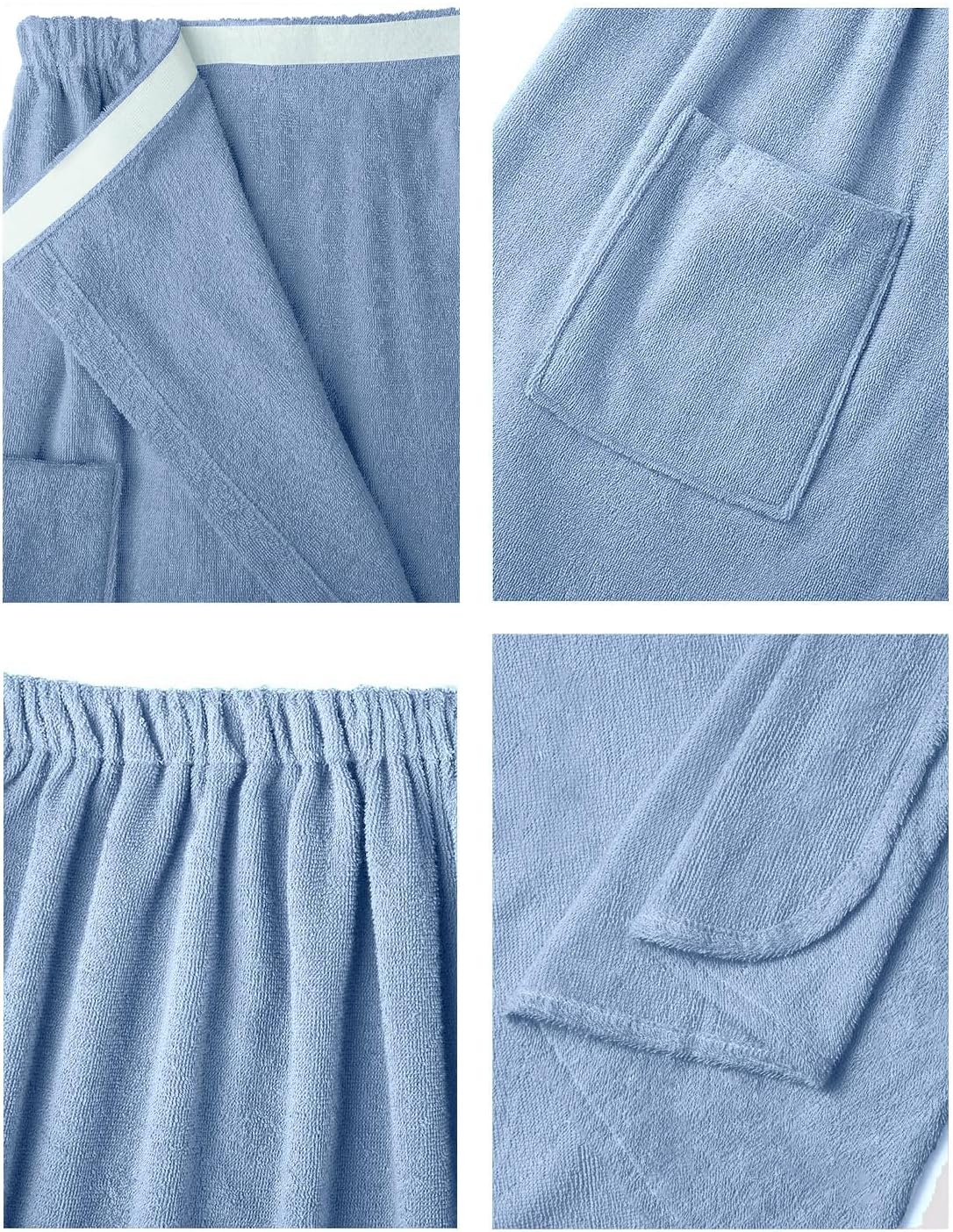 SIORO Women Bath Towel Wrap Robe, Soft Cotton Terry Spa Cloth, Plush Adjustable Closure for Shower, Travel, Pool, Gym