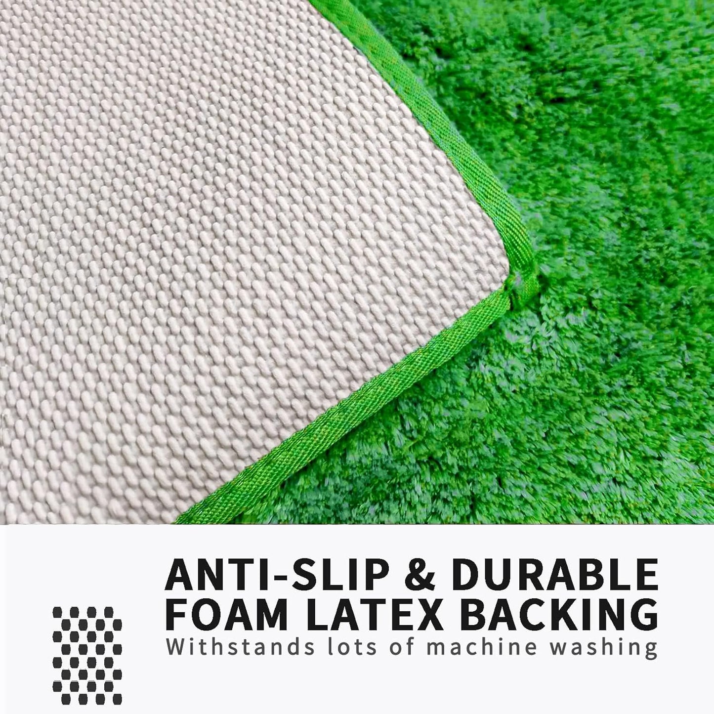 FIFU Bathroom Runner Rug 24" W x 60" L, Bath Mats for Bathroom, Bedroom & Kitchen, Non-Slip Rubber Latex Backing, Comfort & Soft Shower Bathmat & Carpet for Sink, Home & Hallways, Green