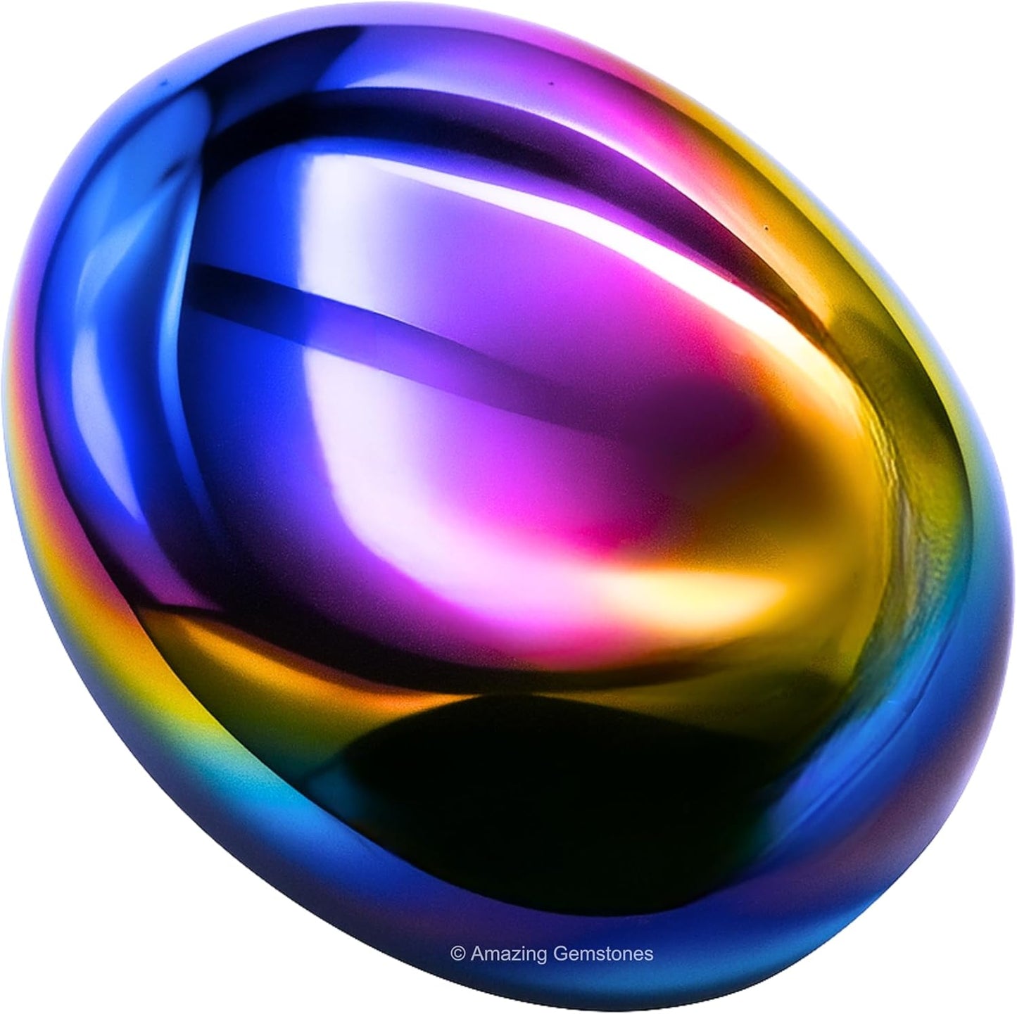 Amazing Gemstone Titanium Aura Quartz Crystals and Healing Stones - Large Palm Stone Crystals for Good Luck, Positive Energy, Meditation - Unique Stocking Stuffers and Birthday Gifts