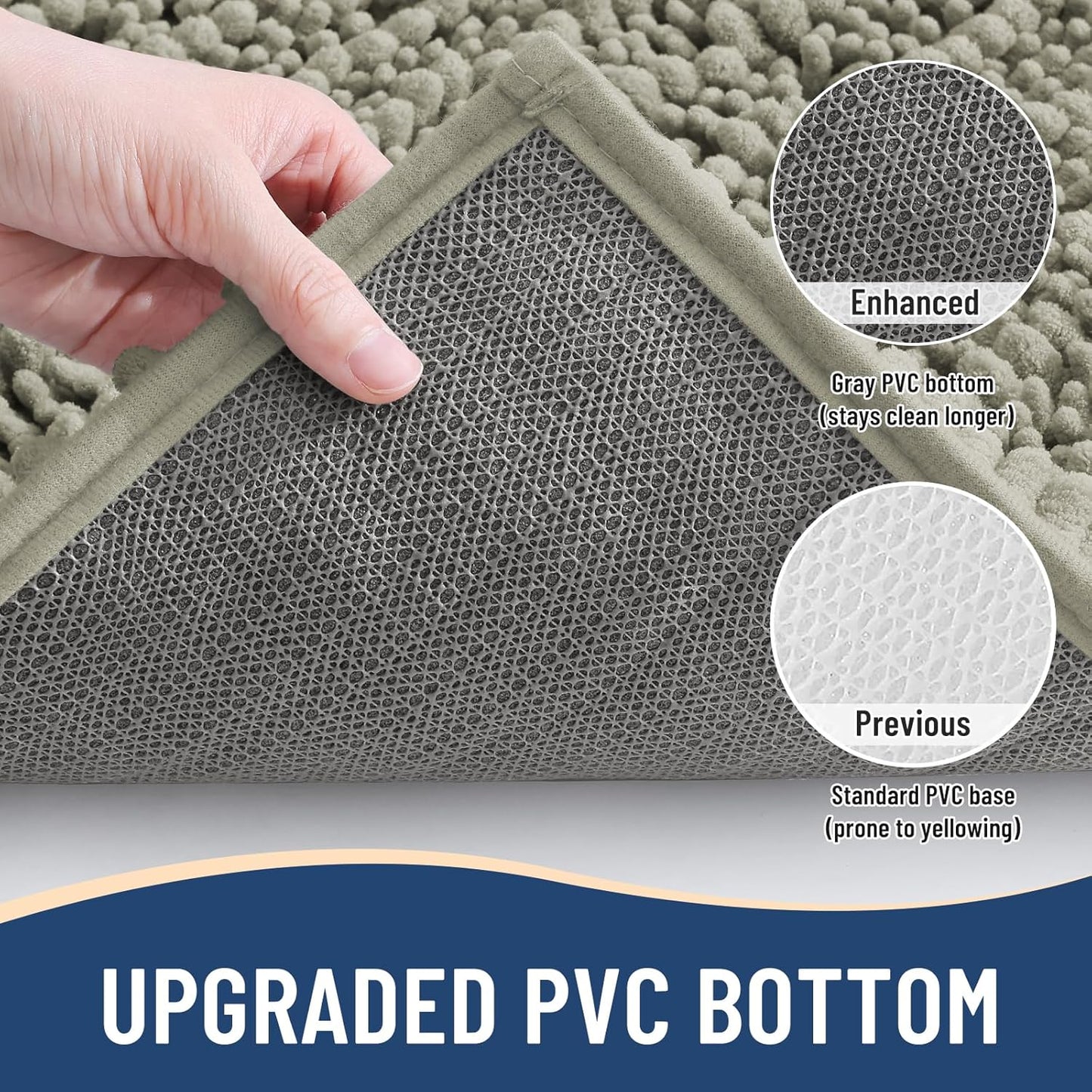 Arotive Luxury Chenille Bathroom Rug Mat, Extra Soft Thick Absorbent Shaggy Bath Rugs, Non-Slip Machine Wash Dry, Plush Bath Mats for Bathroom, Shower and Tub, 36x24, Warm Taupe