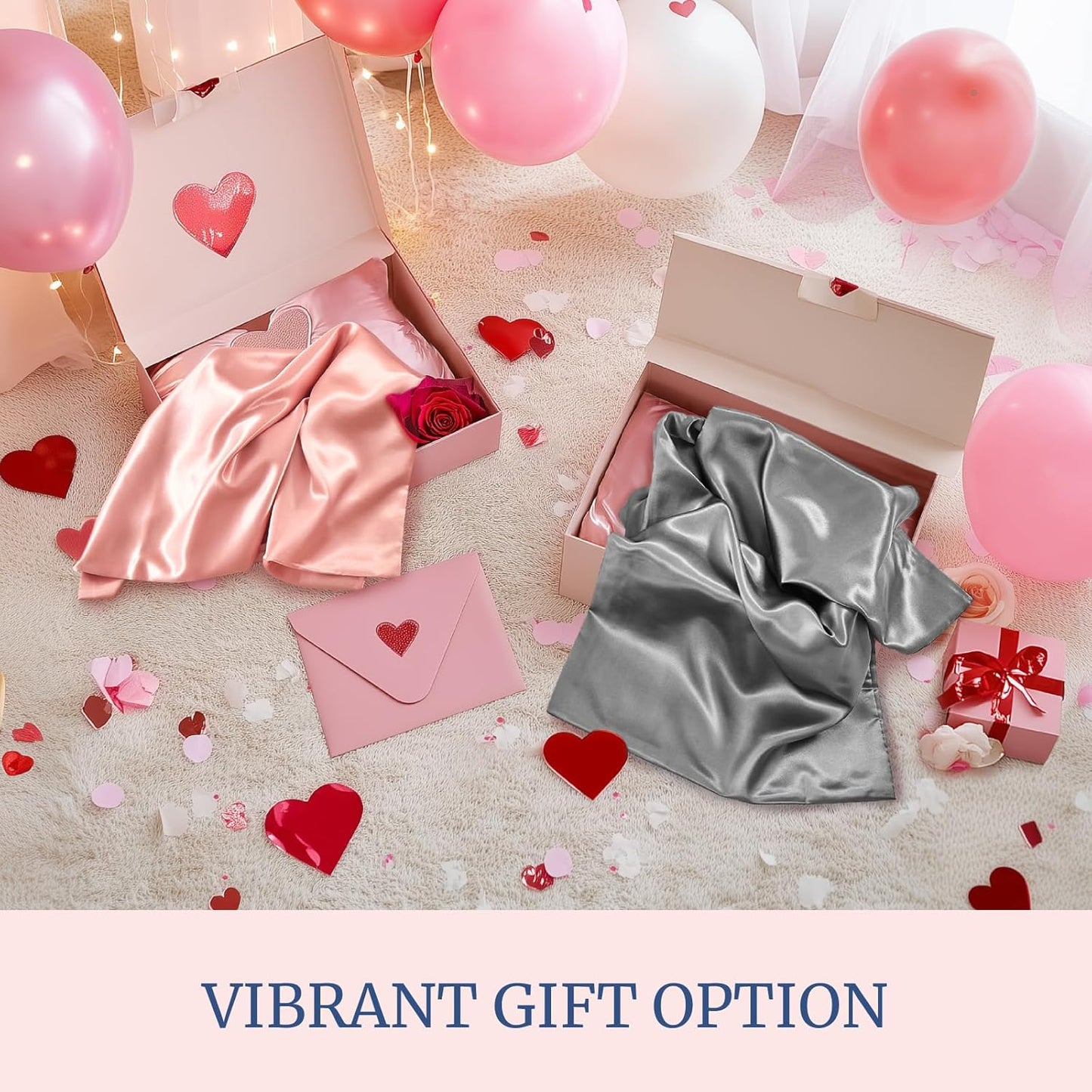 BEDELITE Satin Pillowcase for Hair and Skin, Super Soft Similar to Silk Pillow Cases 4 Pack with Envelope Closure, Cooling Pillowcases for Women Men (20"x40" King Size, Grey)