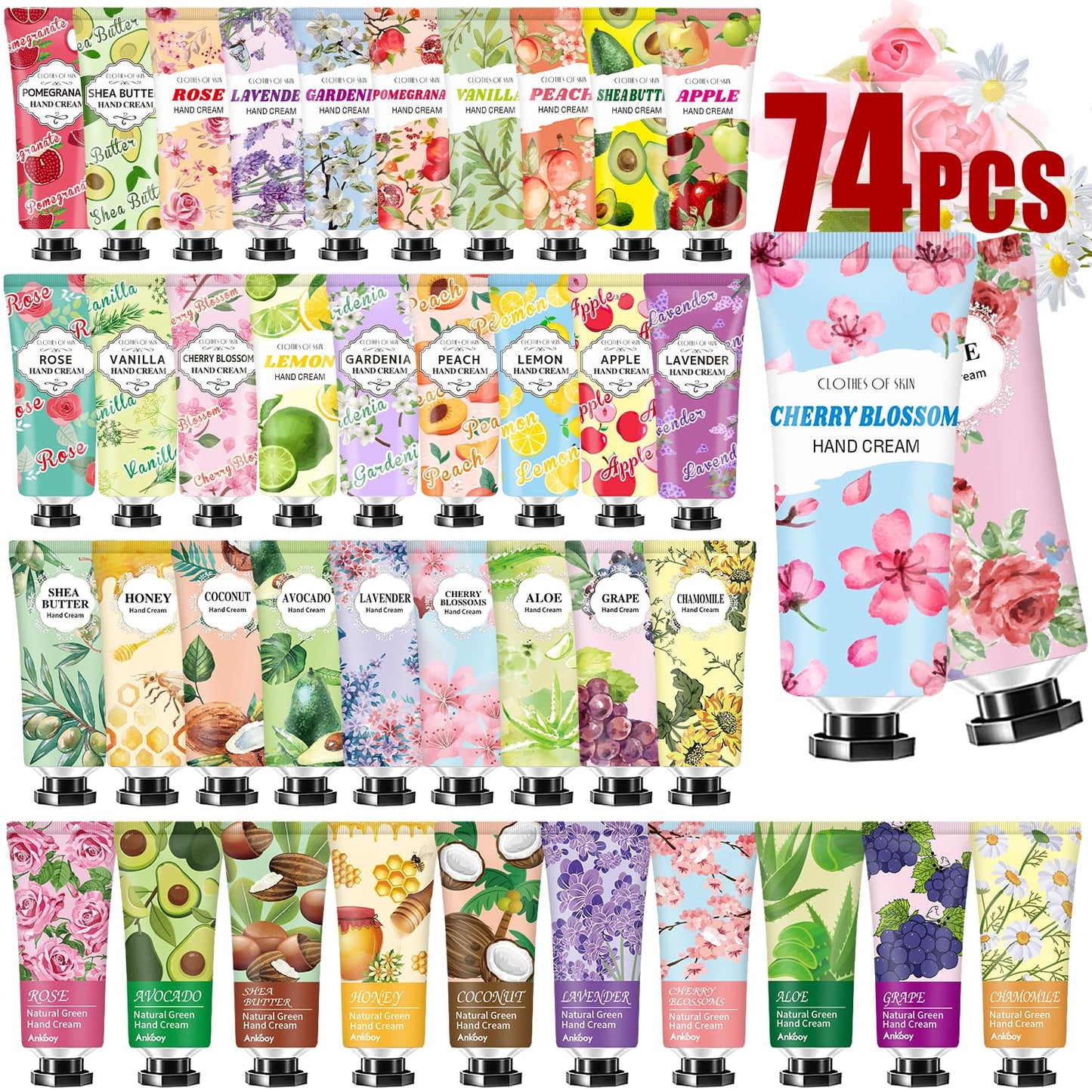 74 Pack Hand Cream Gifts Set Stocking Stuffers for Adults Women,Teacher Appreciation Gifts,Hand Lotion Travel Size in Bulk for Dry Hands,Thank You Gifts,Stocking Stuffers for Adults,Appreciation Gifts