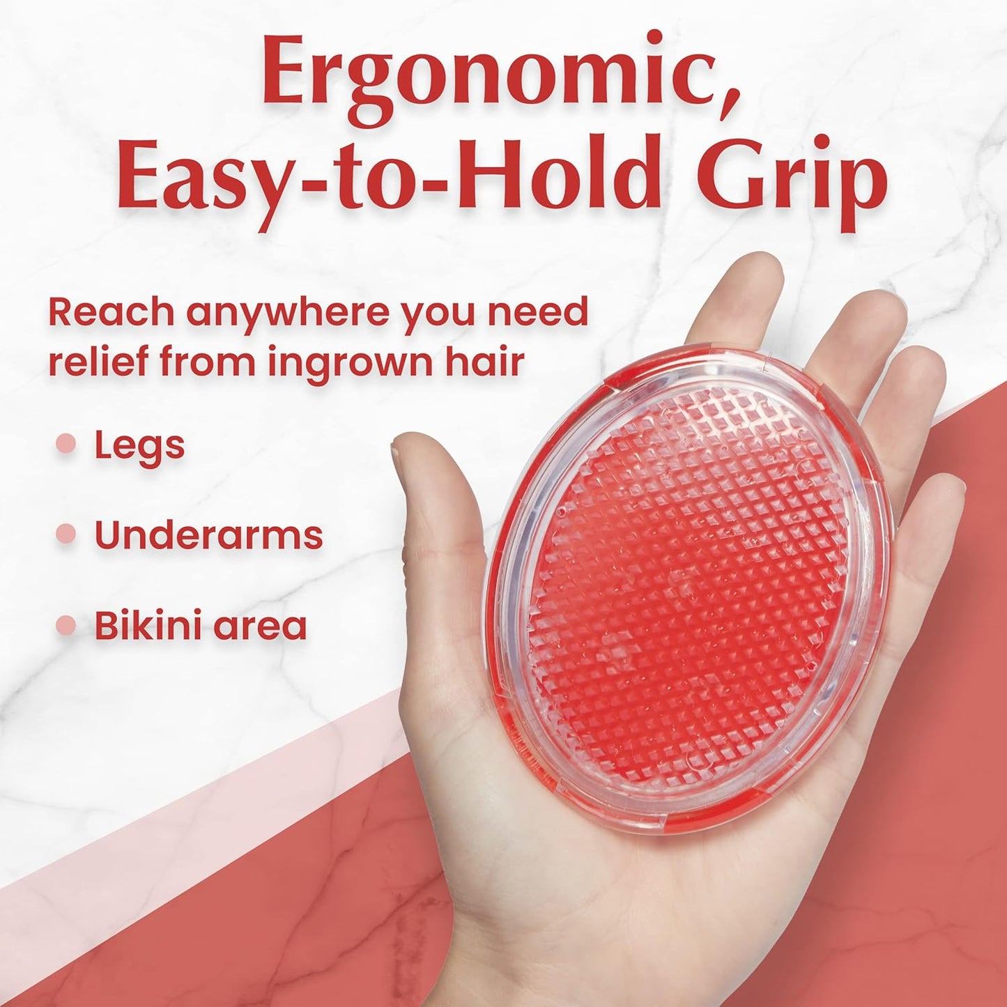 Dylonic Exfoliating Brush for Ingrown Hair and Razor Bump Prevention - Gentle Pre-Shave Exfoliator for Silky Smooth Skin on Face, Legs, Bikini Line - Orange, 4x3-Inch