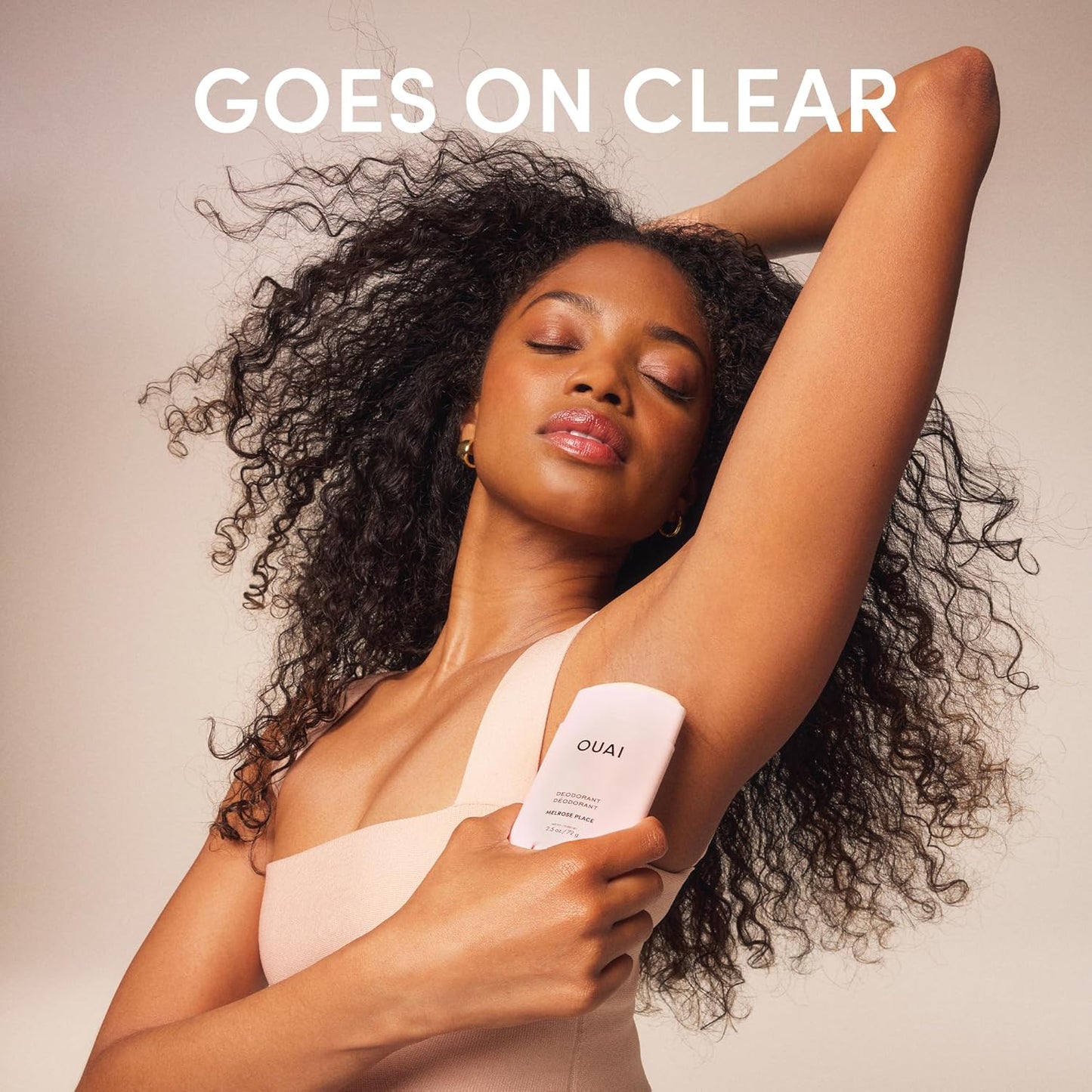 OUAI Aluminum Free Deodorant - Women's Deodorant with 24-Hour Odor Control & Invisible Application - Enriched with Notes of Rose, Berry, Lychee & Pink Peppercorn - Melrose Place (2.5 oz)