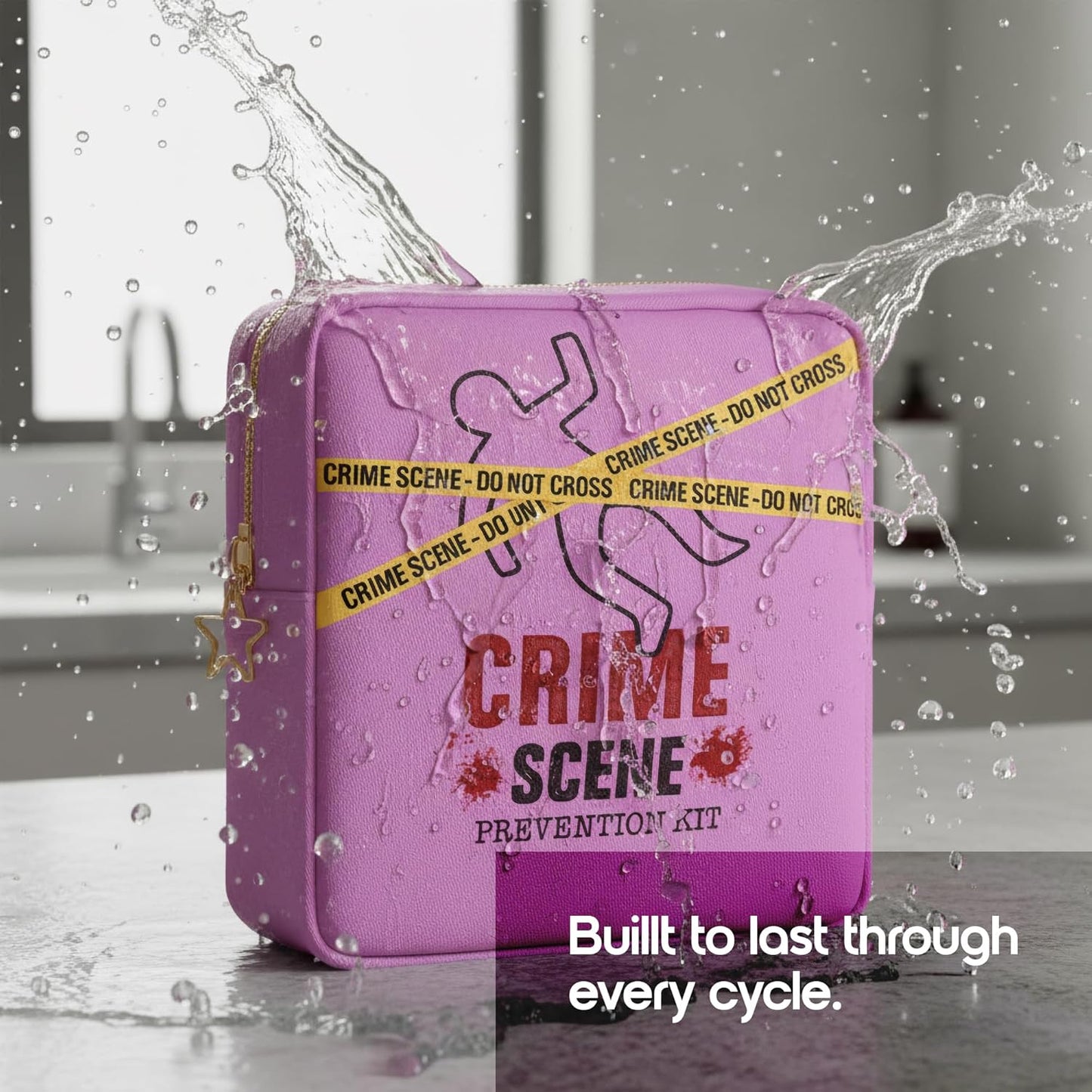 Primo Lines Period Bag for School – Compact Discreet Tampons & Pad Pouch with Waterproof Lining, Cute & Stylish Period Pouches for Teen Girls for School and Travel, First Period Kit (Purple)