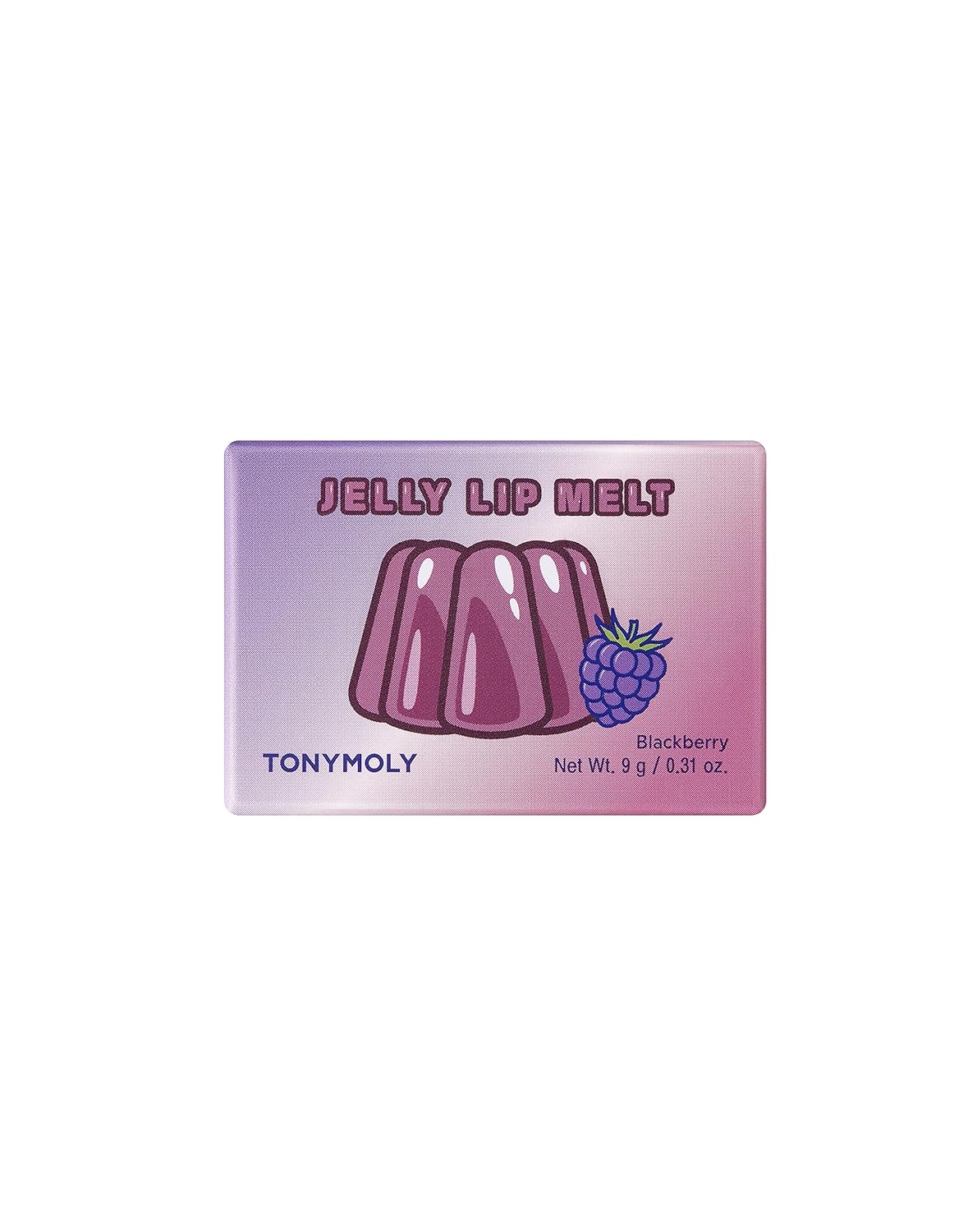 TONYMOLY Jelly Lip Melt – Moisturizing & Hydrating Lip Balm Treatment with Blackberry – Nourishing, Non-Sticky, Glossy Finish, 0.31 oz