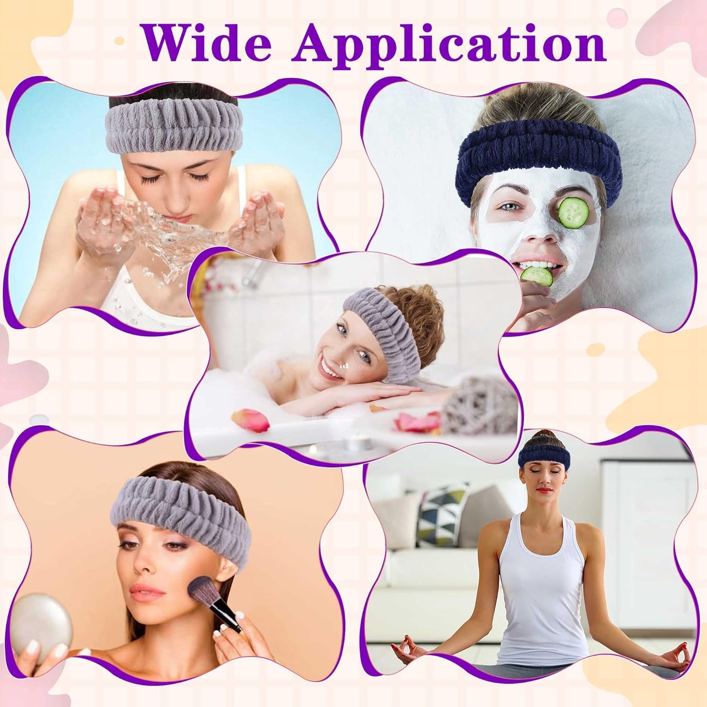Spa Headband, Makeup Headband for Washing Face, Skincare Headbands for Girls Women, Soft Facial Makeup Head Band