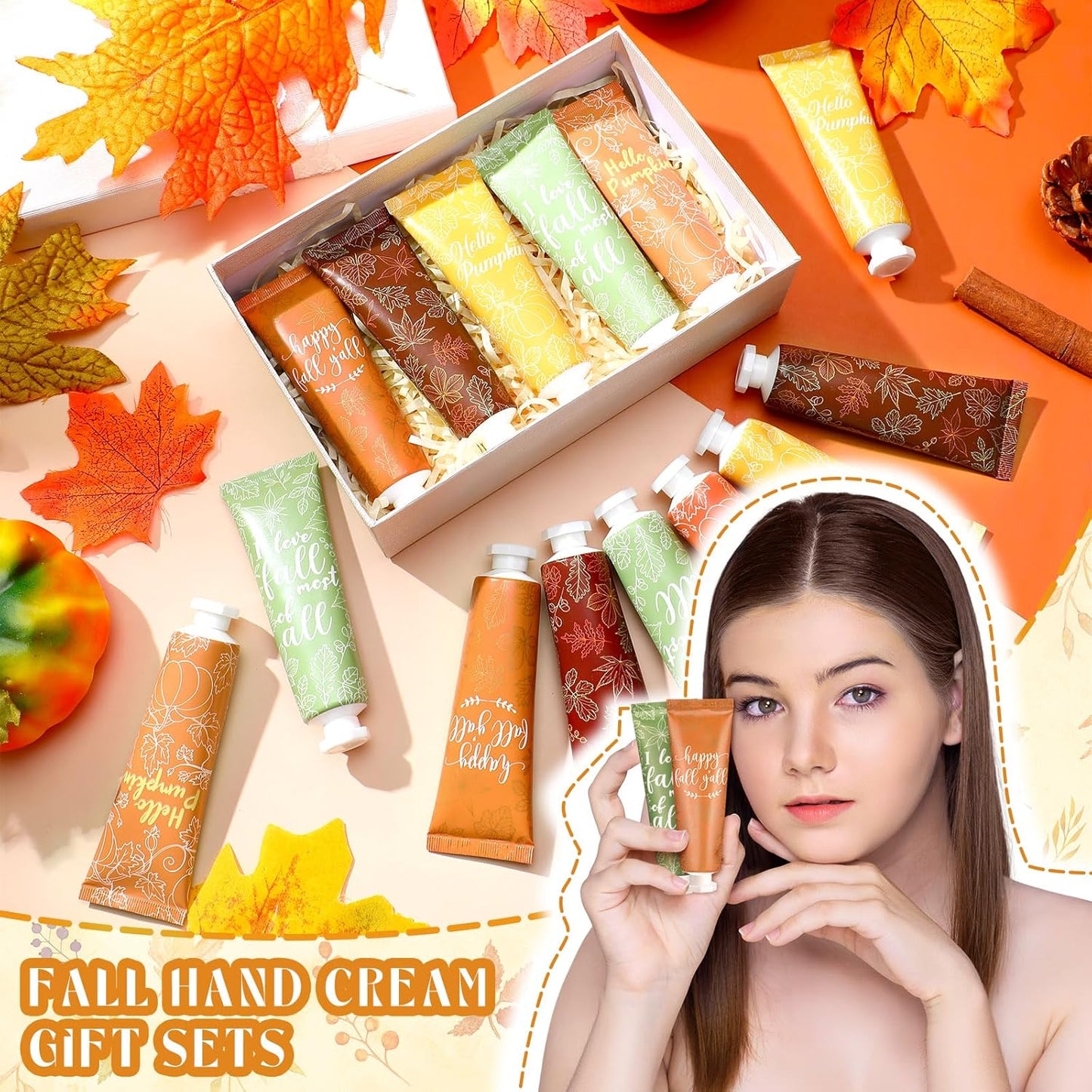 20 Pcs Thanksgiving Fall Hand Cream Bulk, Mini Pumpkin Lotion, 30ml Natural Botanical Fragrance Fall Lotion for Chapped Hands, Thanksgiving Favors, Employee Gifts, Baby Shower, Travel, Work, Team