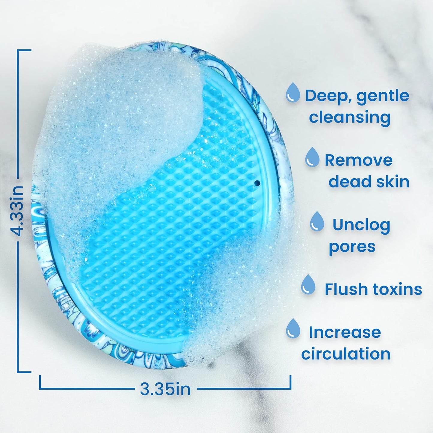 Dylonic Body Brush for Razor Bumps and Ingrown Hairs Treatment - 1pk Skin Exfoliator for Body Shaving Irritation, Strawberry Legs, Armpit, Bikini Line - Blue