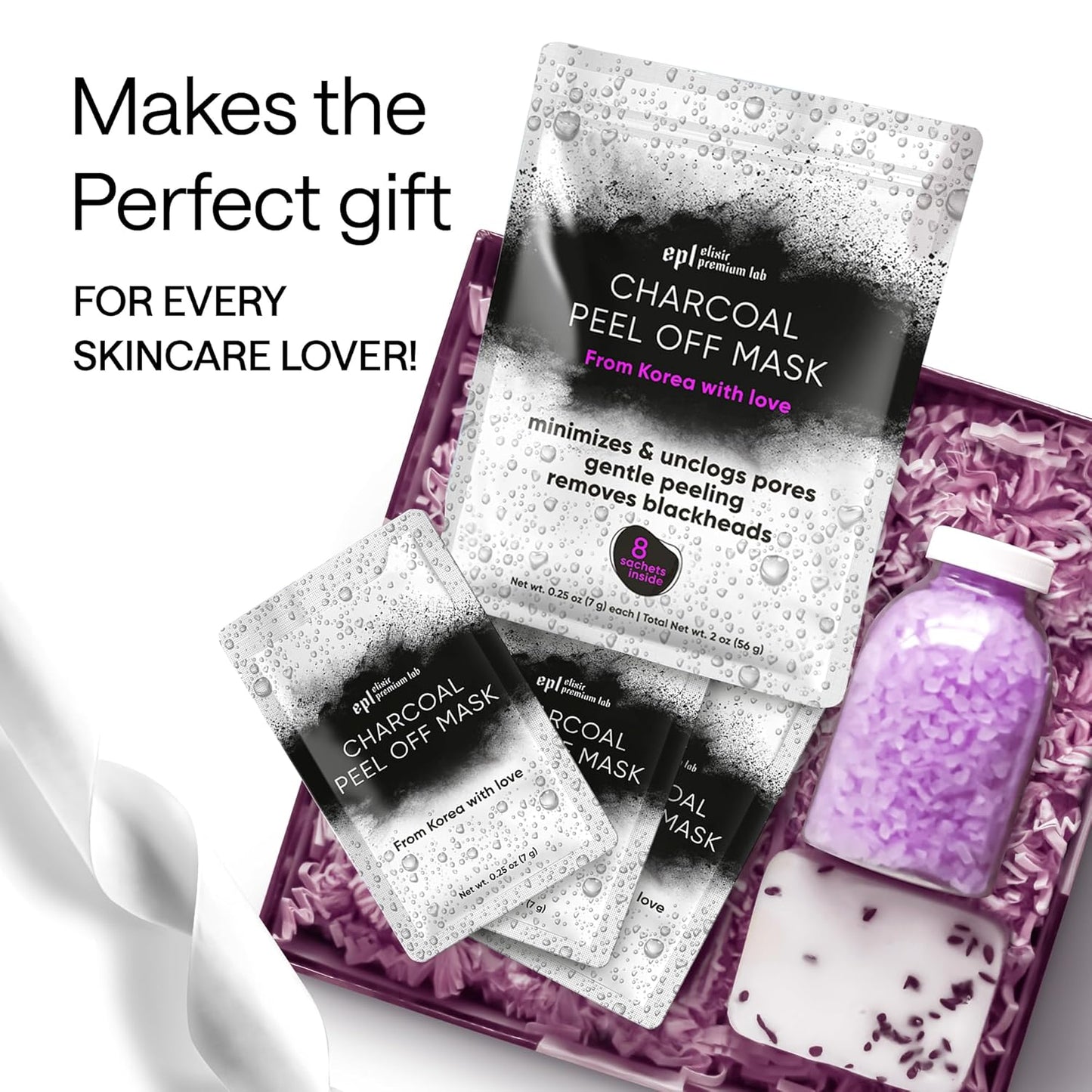 Activated Charcoal Face Masks Skincare 2 pack (16 sachets) - Korean Skin Care Products - Face Mask Peel Off Skin Care - Gently Cleansing Charcoal Face Mask for Men & Women Face Care