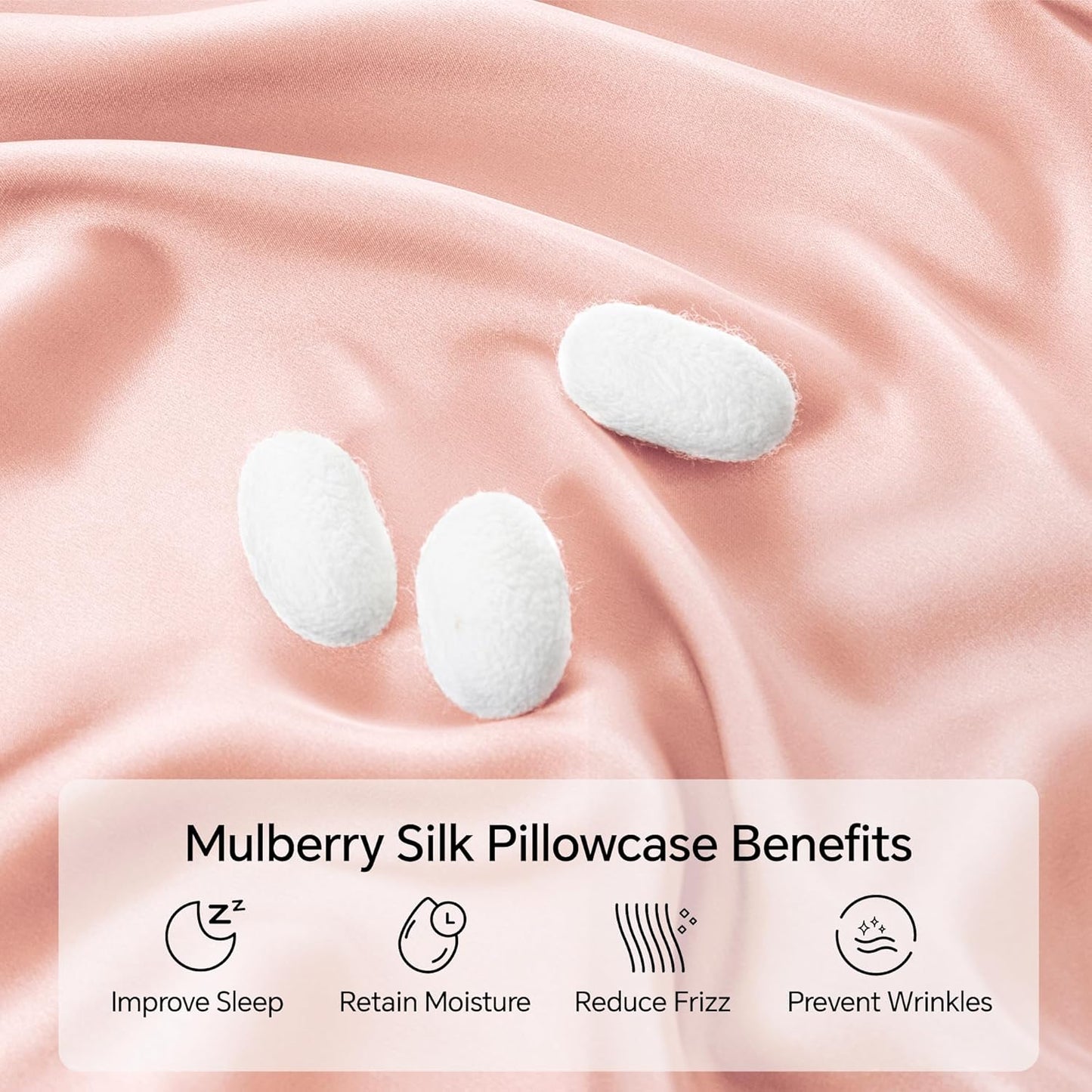 INFIIXSO Mulberry Silk Pillowcase for Hair and Skin, Silk Pillow Cases Standard Size with Hidden Zipper 20x26 Inches, Extraordinary Smooth and Soft Cooling Pillow Cases for Hot Sleepers(Coral, 1 Pack)