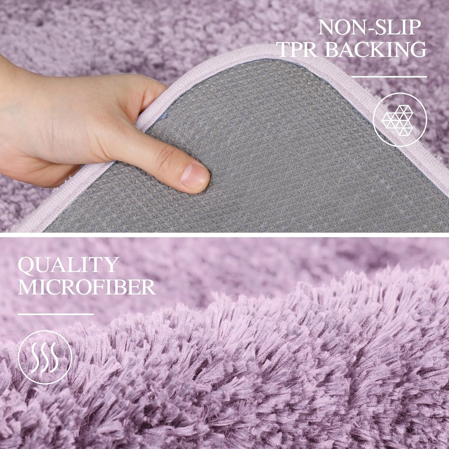 Walensee Large Bathroom Rug (24 x 72, Lavender) Extra Soft and Absorbent Shaggy Bath Mat Machine Washable Microfiber Non Slip Luxury Floor Mat