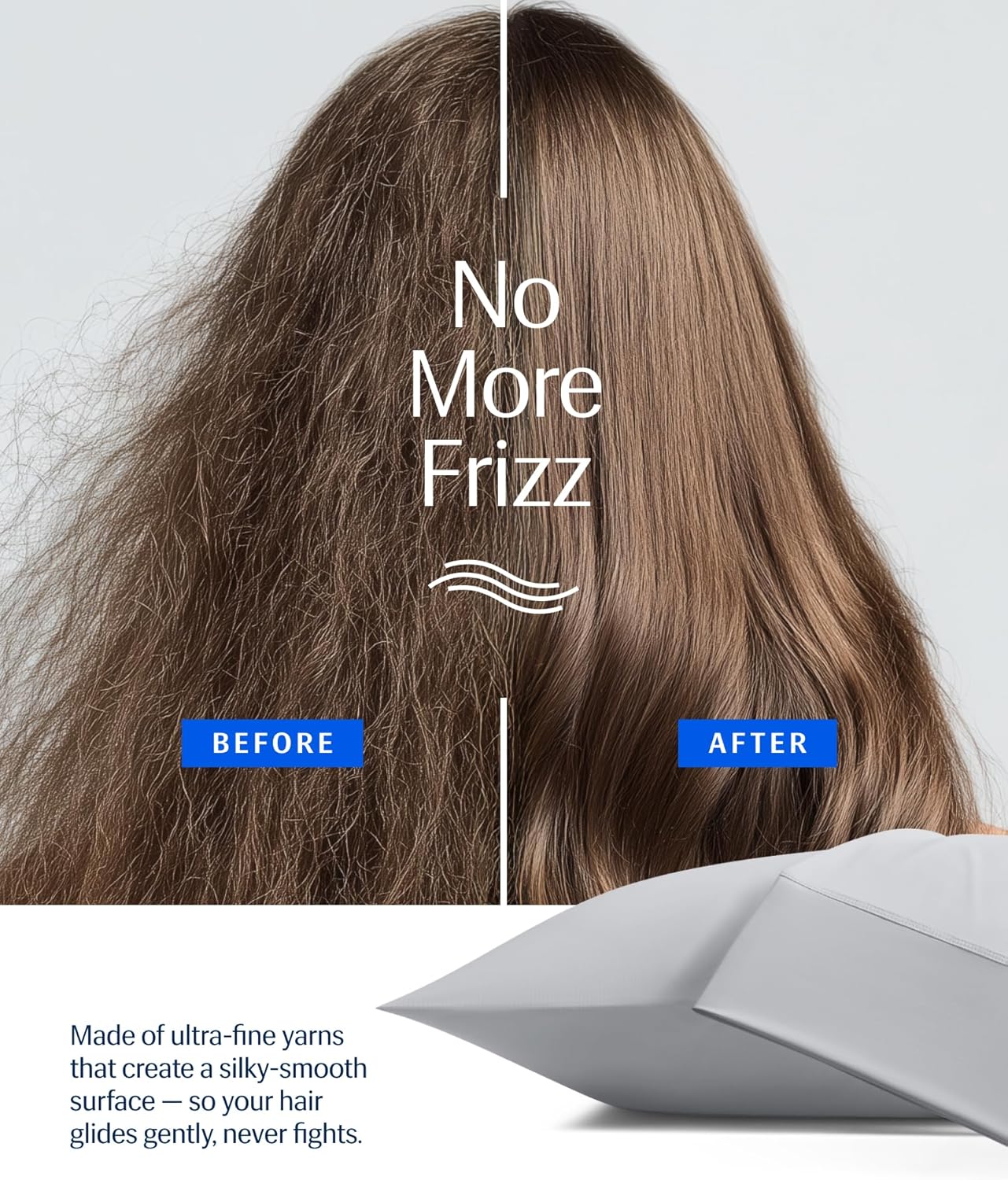 REST® Evercool®+ Cooling Pillowcases King - 2 Pillowcases for Sensitive Skin, Silver Infused Fabric for Hygienic Sleep, Silky Smooth for Curly Hair, High Elastic for Snug Fit (19x35 inches)