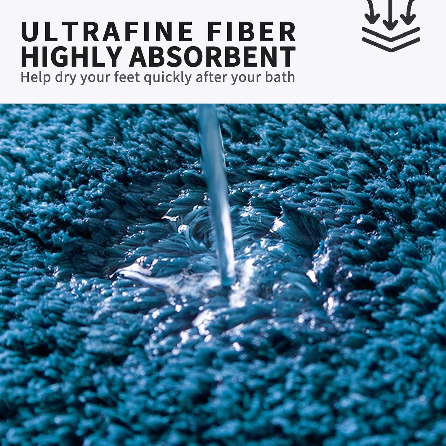 FIFU Bathroom Rugs 24" W x 36" L, Bath Mat for Bathroom, Bedroom, Laundry Room & Kitchen, Non-Slip Rubber Latex Backing, Extra Soft and Absorbent Microfiber Carpet, Machine Washable Rug, Peacock Blue
