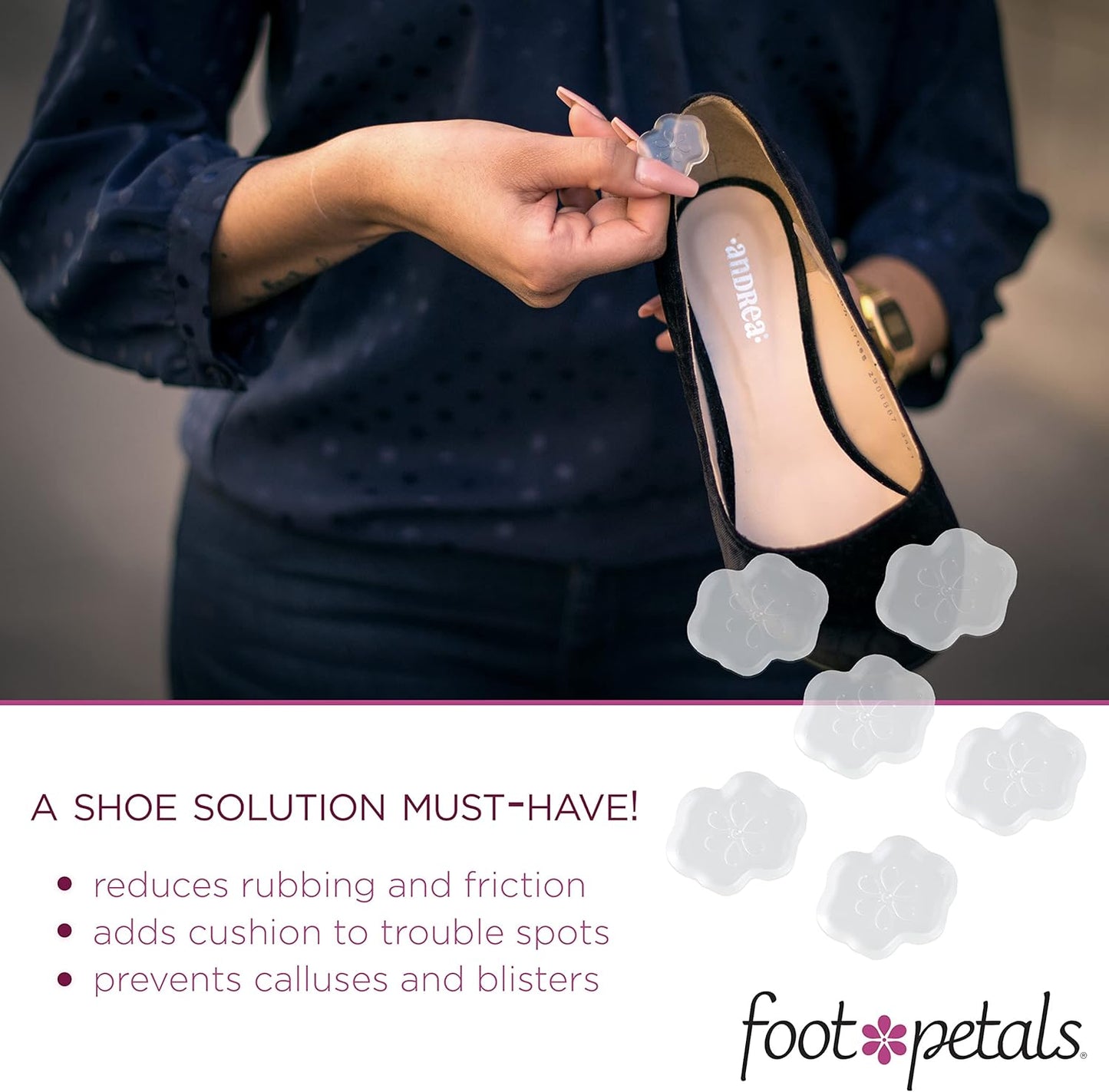 Foot Petals Spot Dot Cushion, Pressure Point Solution for Blister Relief, Rub Protection, Women's Heels, Pumps, Flats