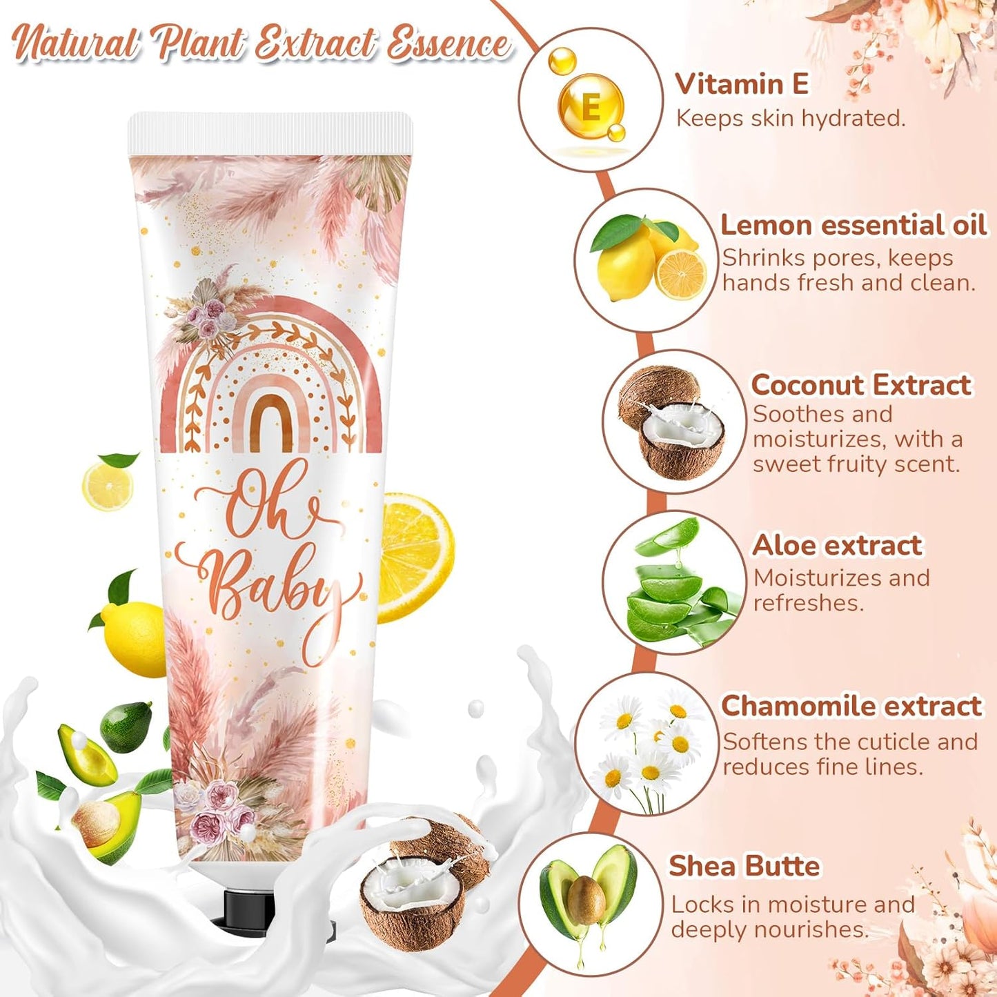 48 Sets Boho Hand Cream Gifts Bulk Baby Shower Hand Cream Travel Size Lotion Bulk Fall Thanksgiving Party Supplies Favors Birthday Wedding for Guest