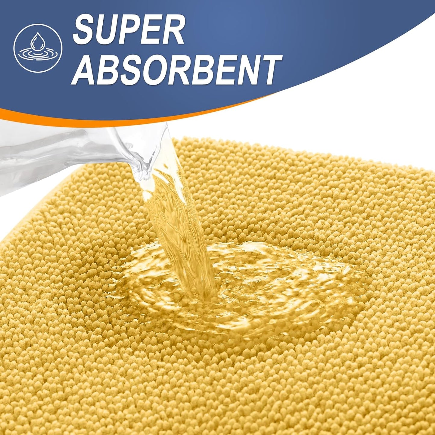 OLANLY Thick Memory Foam Bath Mat Rug 24x16, Extra Soft Absorbent Bathroom Rug, Quick Dry Bath Mats, Non-Slip, Machine Washable Carpet for Bathroom, Tub and Shower, Home Decor Accessories, Yellow