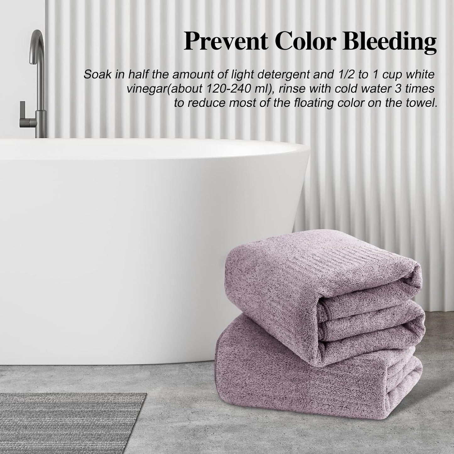 SEISSO Bath Towels,Extra Absorbent & Quick Drying Towels for Bathroom,Fibre Large Bath Towel,Super Soft Multipurpose Use for Fitness,Spa,Sports Towels,Yoga Towel (Purple, 2 Piece Bath Sheet)