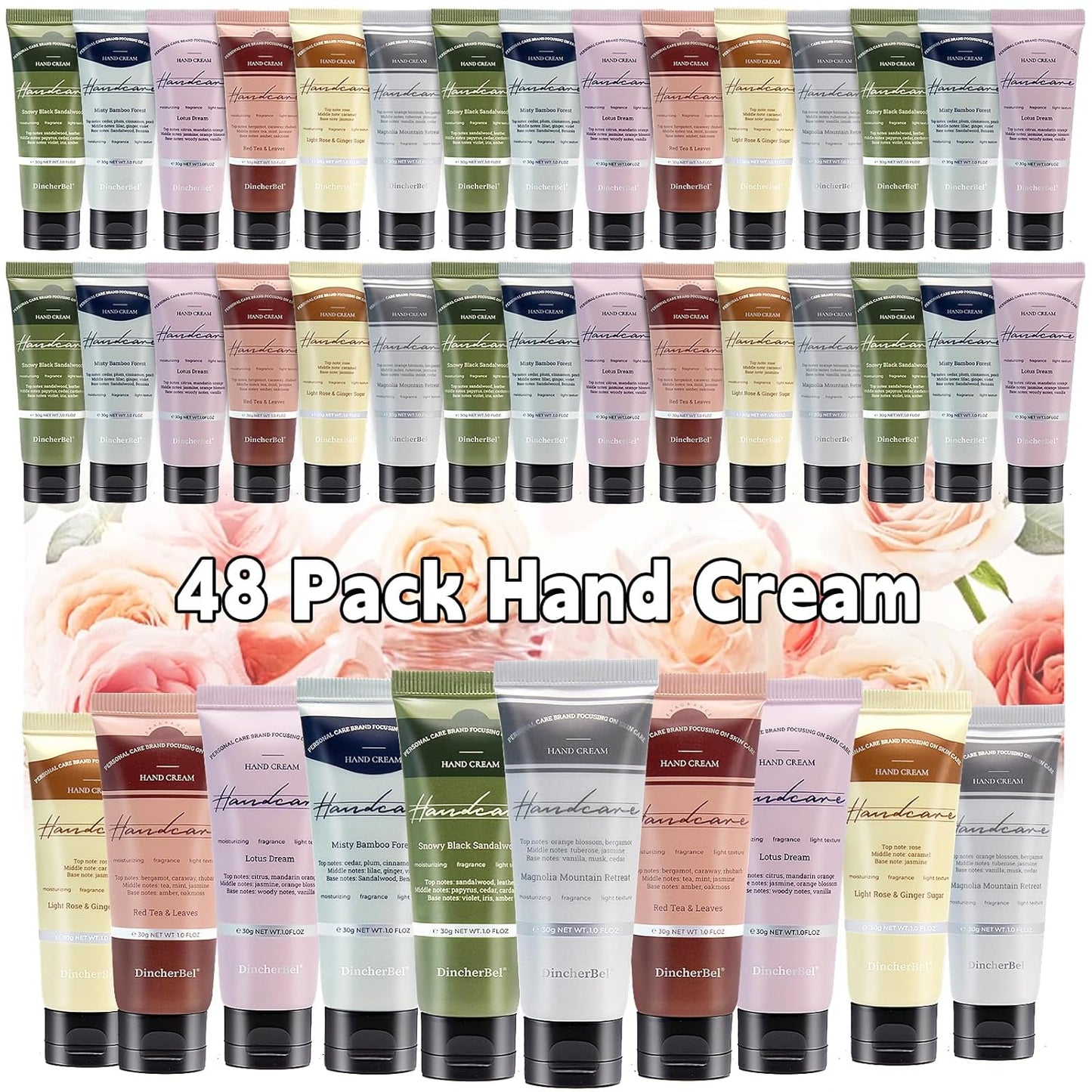DincherBel 48 Pack Hand Cream Set - Travel Size Moisturizing Scented Hand Lotion for Dry Skin, Ideal Holiday Gift for Women