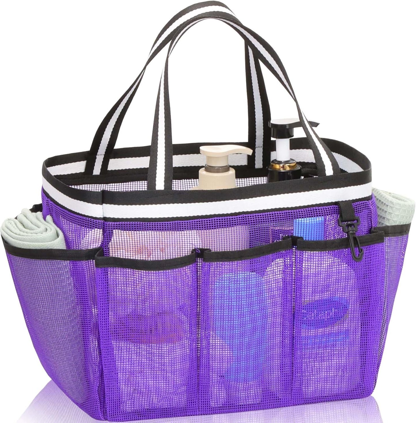 XL Mesh Shower Caddy Portable Shower Bag for College Dorm Camping Travel Gym(Purple)