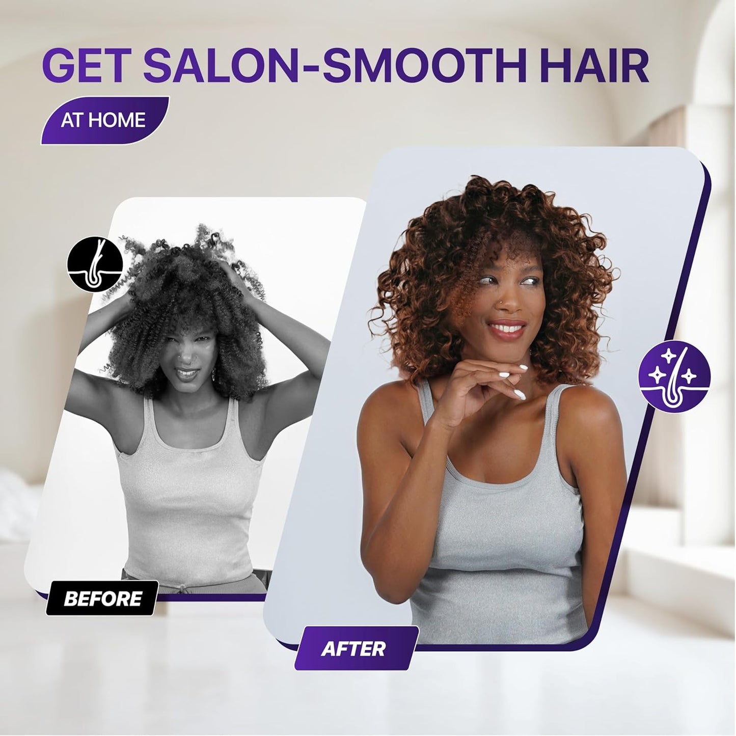 Bonnet Hair Dryer Attachment w/A Headband Integrated That Reduces Heat Around Ears & Neck - Diffuser Cap for Hair Dryer Curly Hair, Speeds Up Drying Time, Deep Conditioning at Home - Large (Purple)