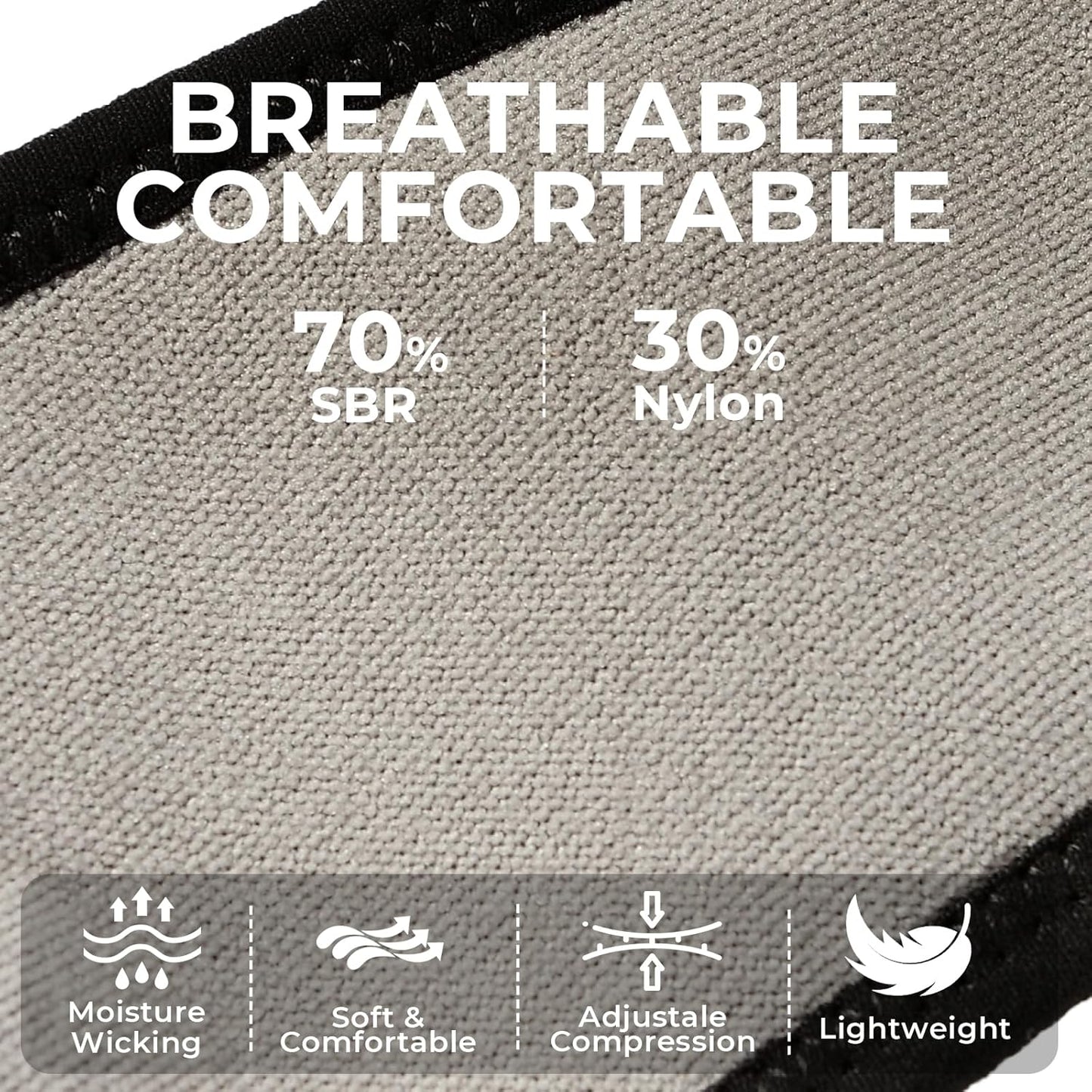 NeoTech Care Wrist Band - Elastic & Breathable Fabric - Adjustable Compression Strap - Men, Women, Right or Left - Support Wrap for Protection or Sports (Black Color, Size L, 1 Pair)