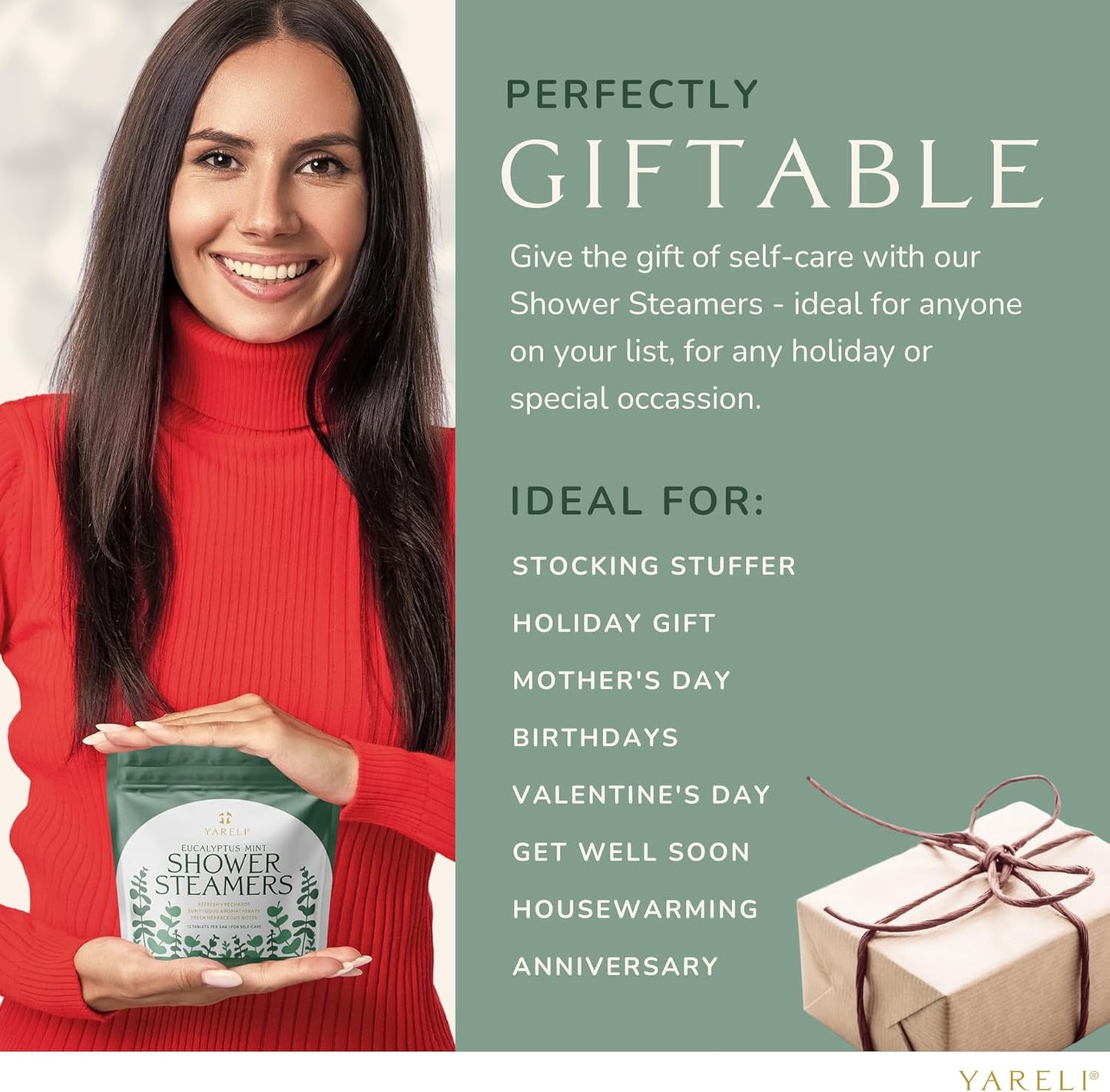 Yareli Shower Steamers for Sinus Relief, 12 Pack, for Women and Men - Aromatherapy and Self Care - Eucalyptus Mint