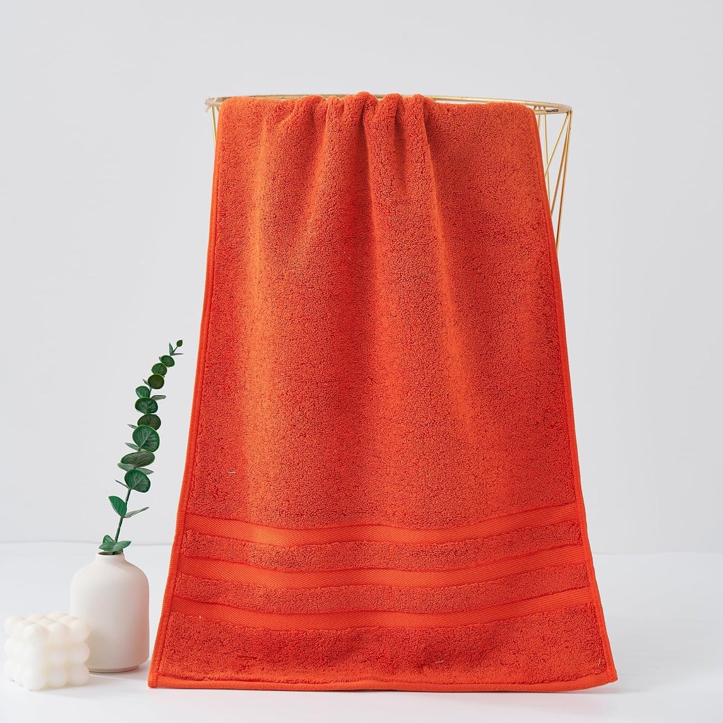 kimteny 100 Persent Cotton Premium Hand Towels Set of 2, (16 x 32 inches) 600GSM Cotton Thick Towel, Ultra Soft and Highly Absorbent Towels for Bathroom Gym Shower Hotel Spa (Red)