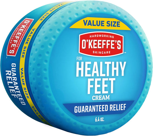 O'Keeffe's for Healthy Feet Foot Cream - 6.4 oz Jar (1 Pack) - Guaranteed Relief for Extremely Cracked, Dry Feet, Repairing Skincare, Instantly Boosts and Retains Moisture Levels