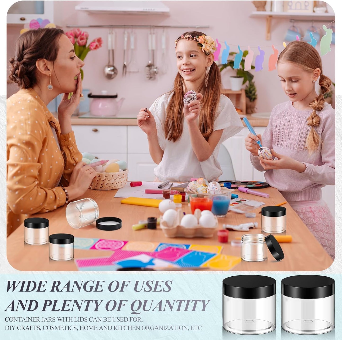 36 Pieces Plastic Jars with Lids Round Clear Container Leak Proof Airtight Cosmetic Small Empty Jars for Lotions Ointments Travel Toiletries Creams Make up Storage (1.5 oz, Black)